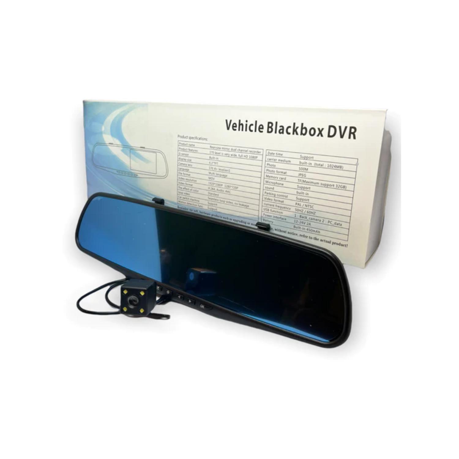 Espejo Retrovisor Con Camara Frontal Y Trasera HD Cableado-4