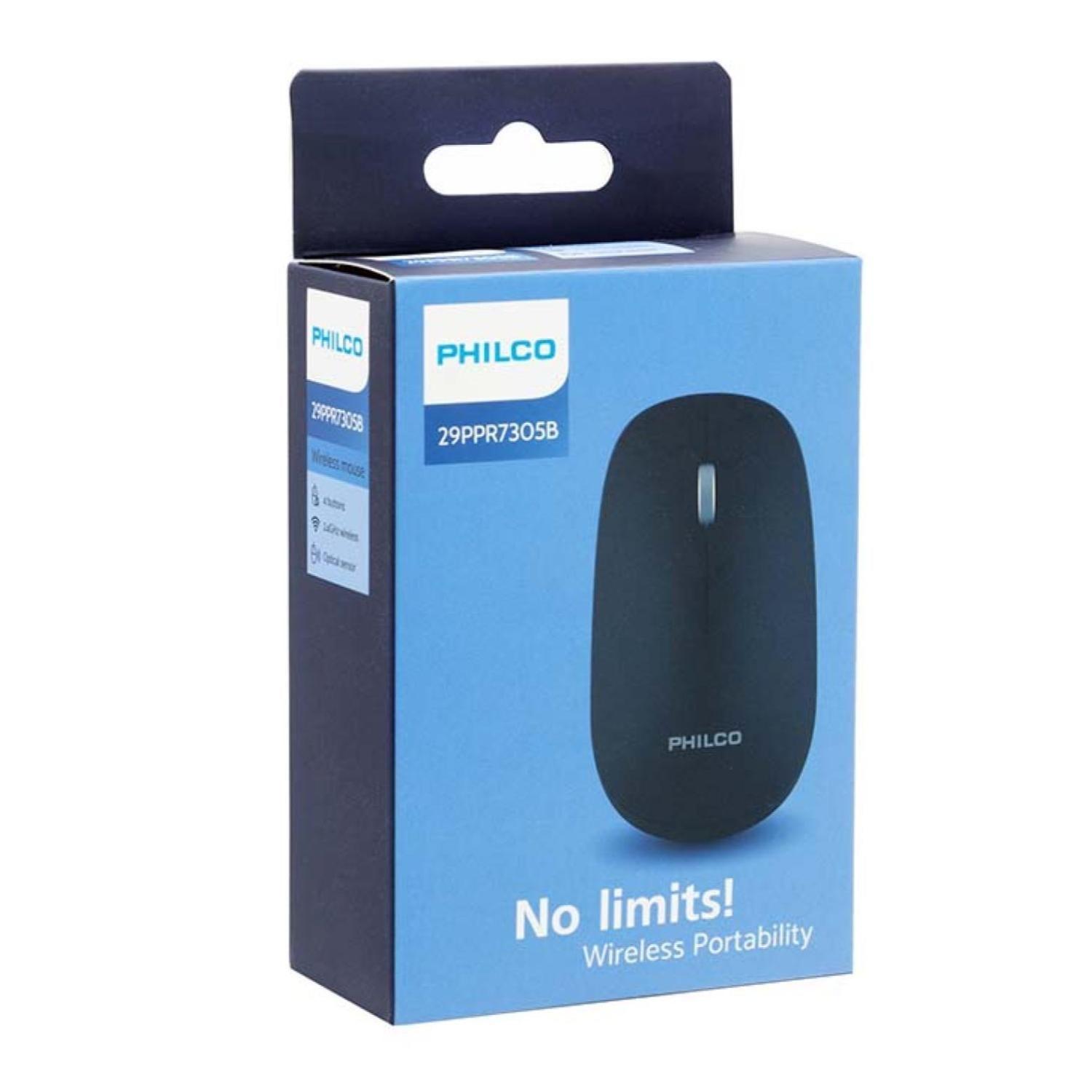 Mouse Inalambrico USB 3 Botones 1600 DPI Negro Philco Pro-2