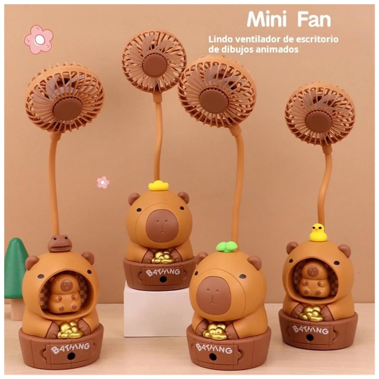 Mini Ventilador Y Lampara De Escritorio USB Capibara-3