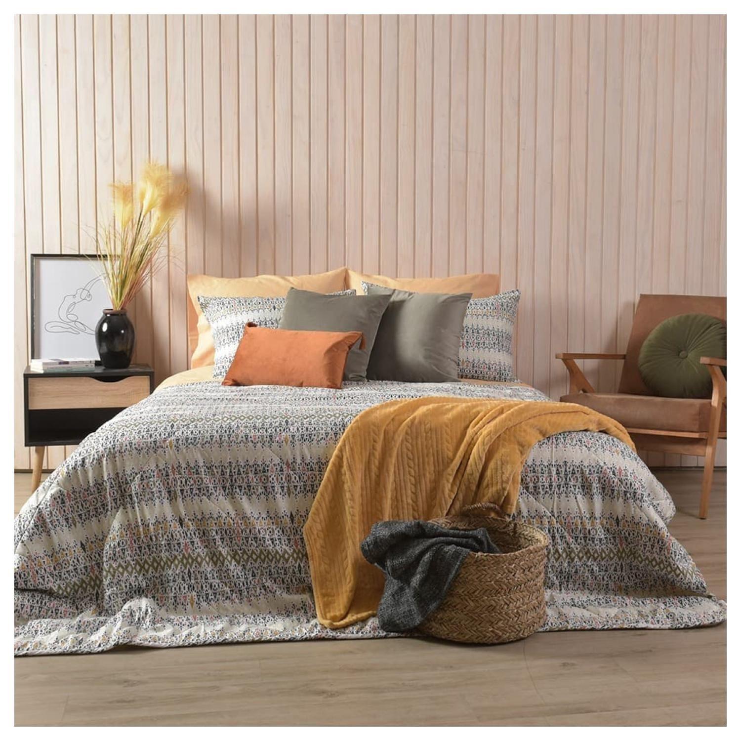 Plumon 2 Plazas 220X240cm Microfibra Palma Estampado Mashini-2