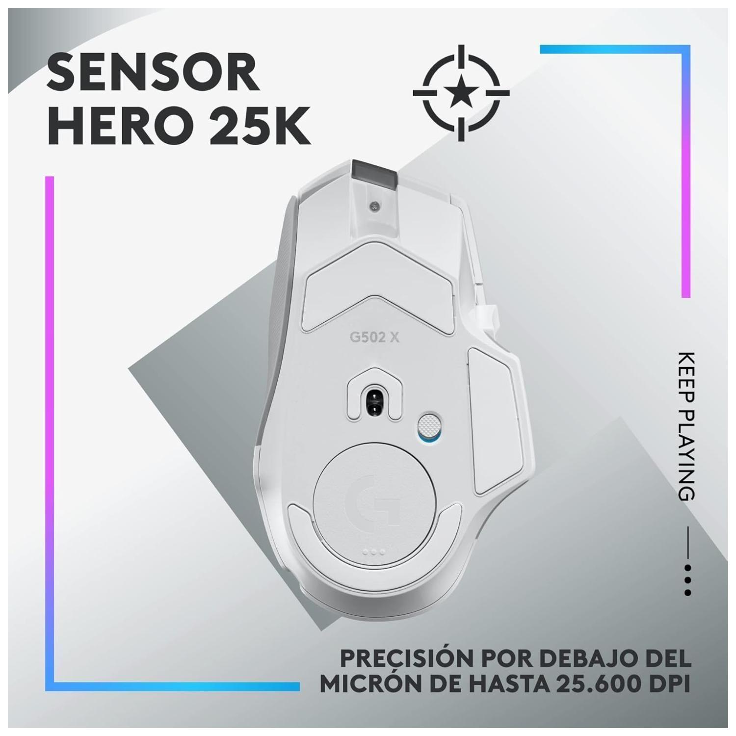 Mouse Gamer Inalambrico USB RGB 9B Blanco G502XPlus-1