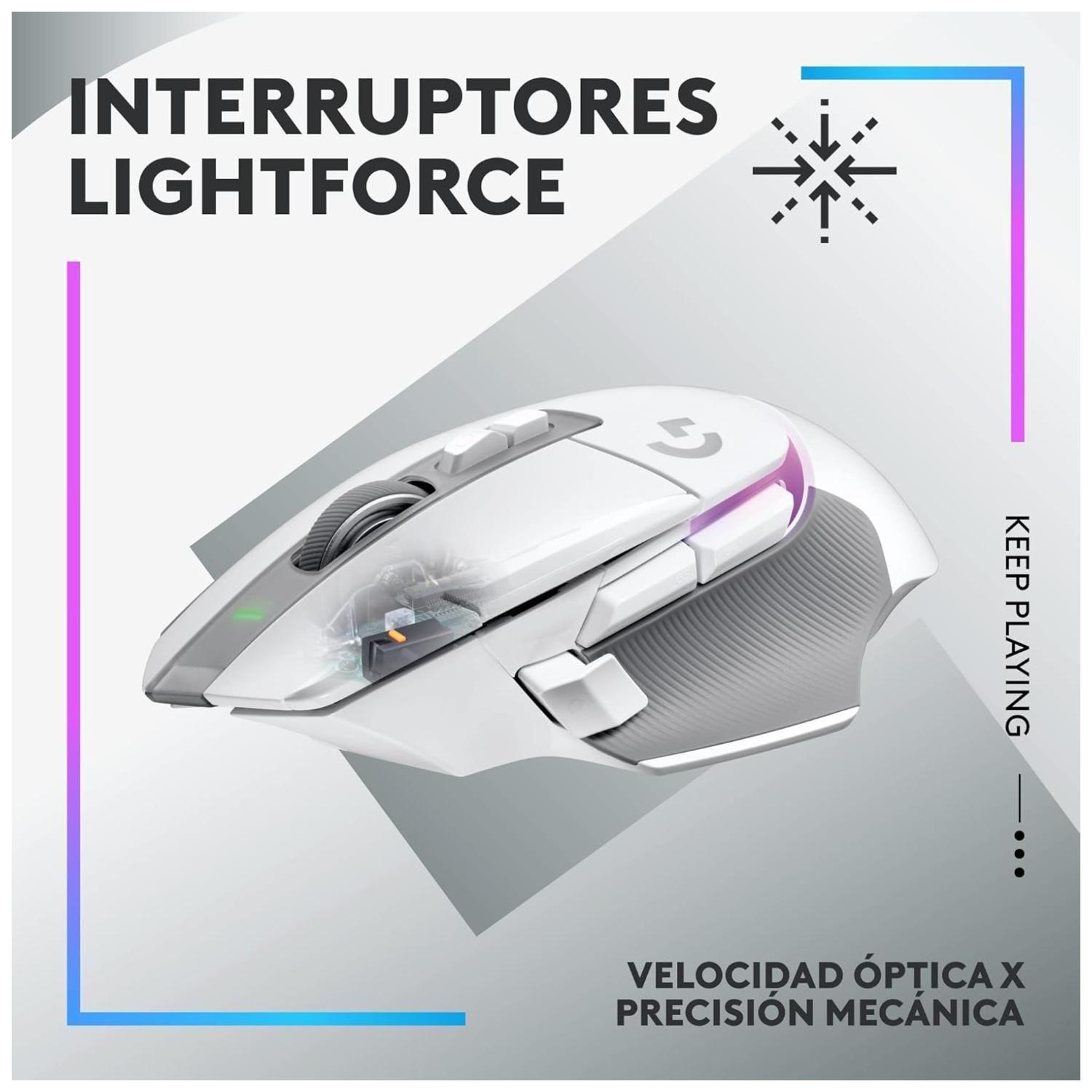 Mouse Gamer Inalambrico USB RGB 9B Blanco G502XPlus-3