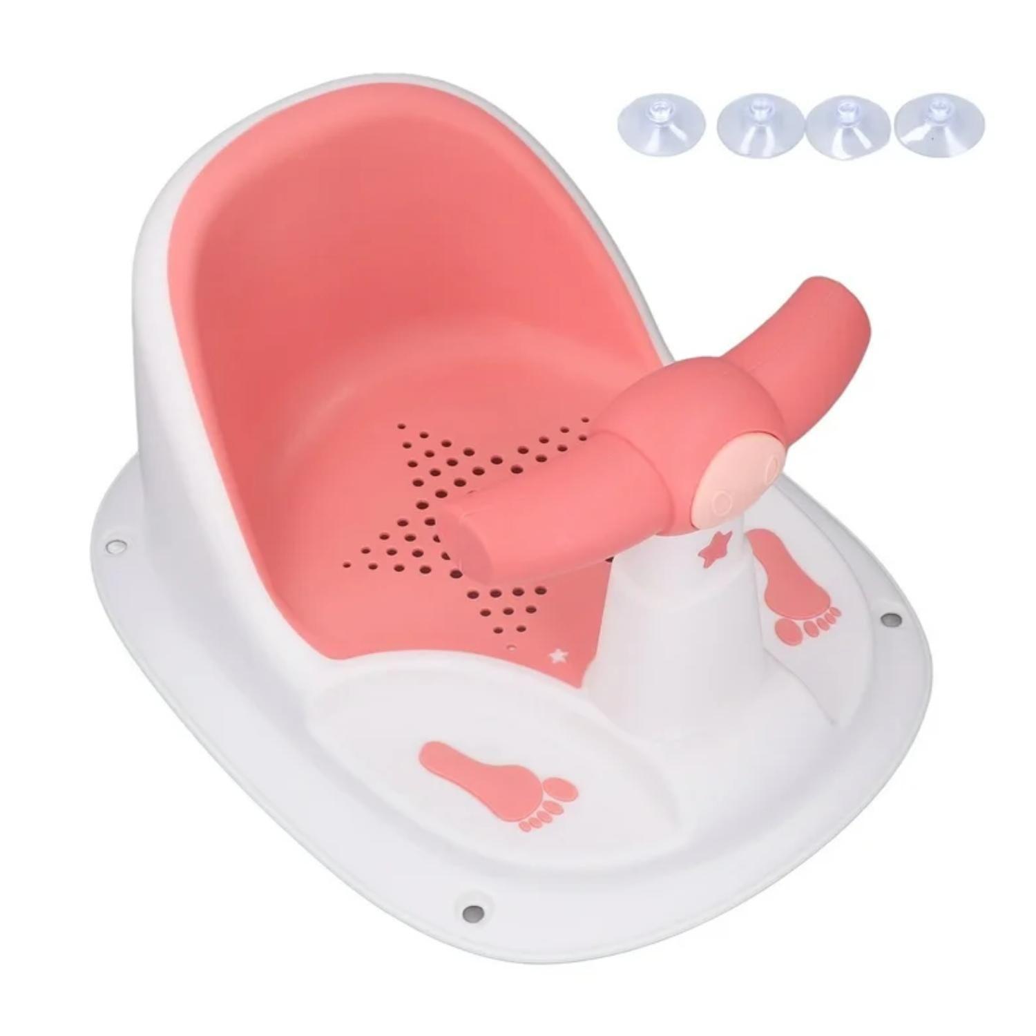 Silla De Ducha Para Bebes Asiento Baño Blanco Rosa Infantil-2