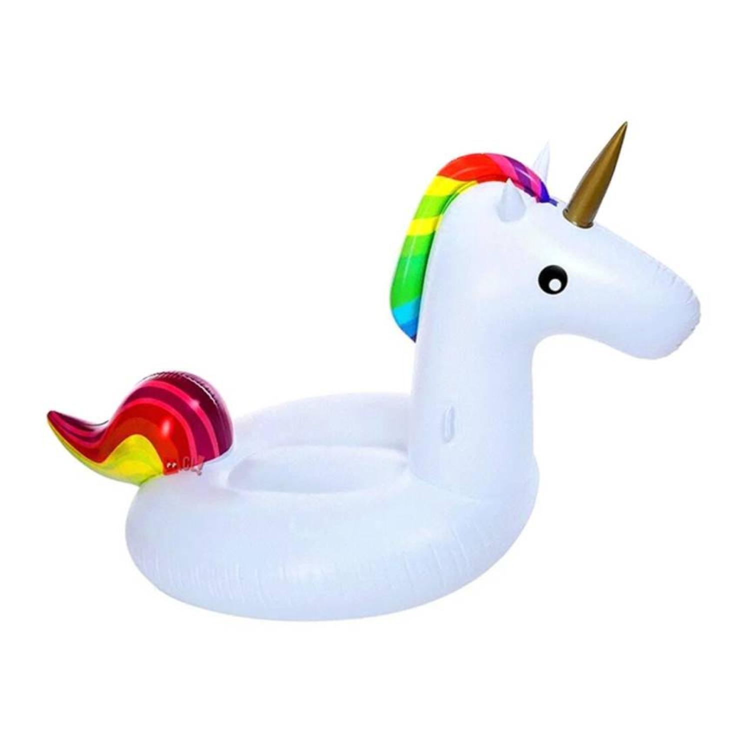 Flotador Inflable Unicornio 90cm Blanco Para Piscinas-0