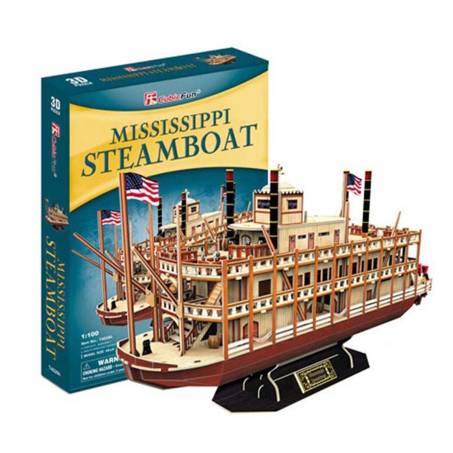 Juguete Puzzle Armable Buque A Vapor Mississippi 3D 142 Piezas-2