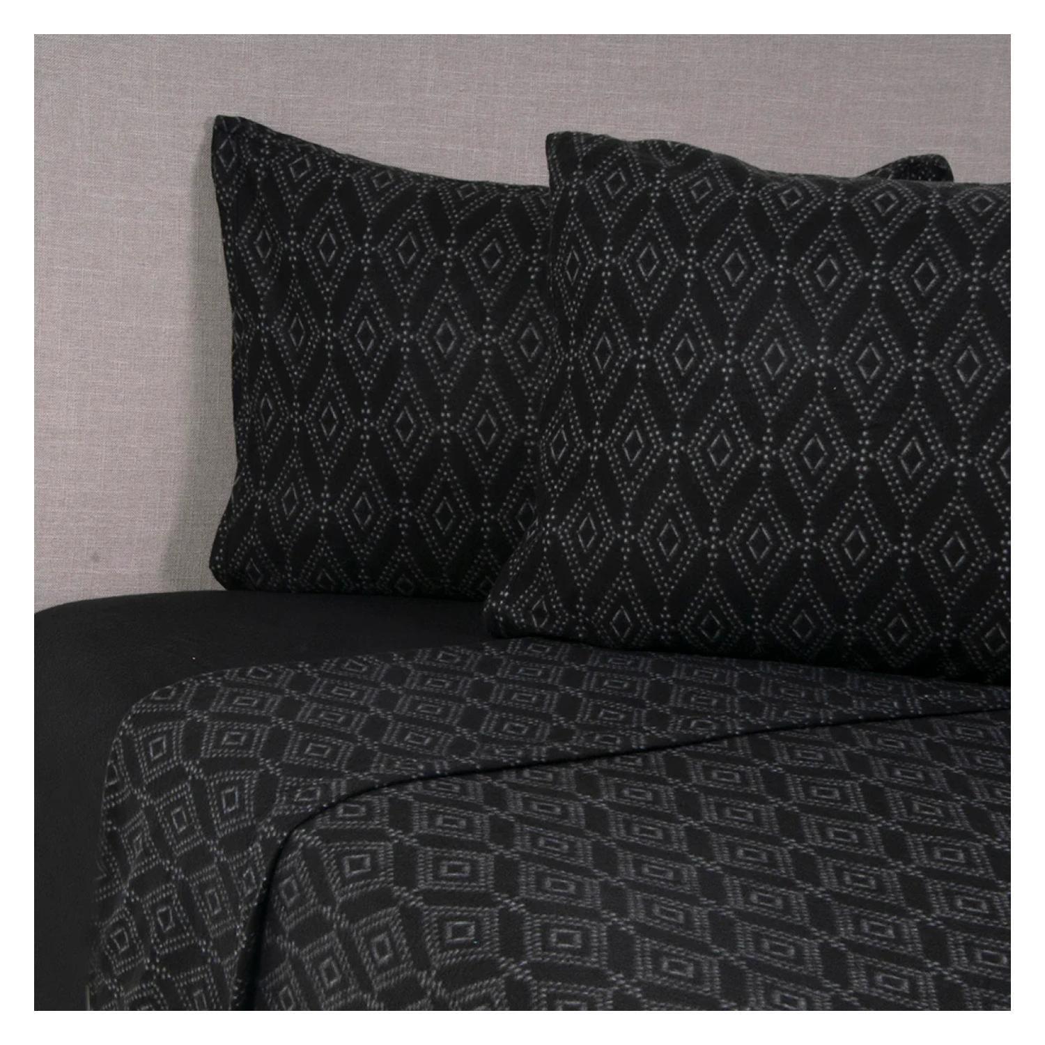 Juego De Sabanas De Polar 2 Plazas 240x210cm Negro Mashini-1