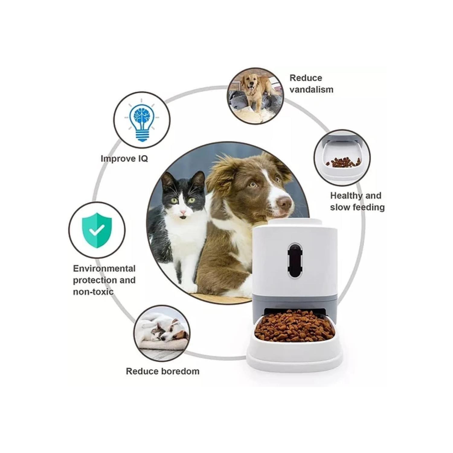 Plato De Comida Interactivo Automatico Para Perros Gatos Mascotas-6