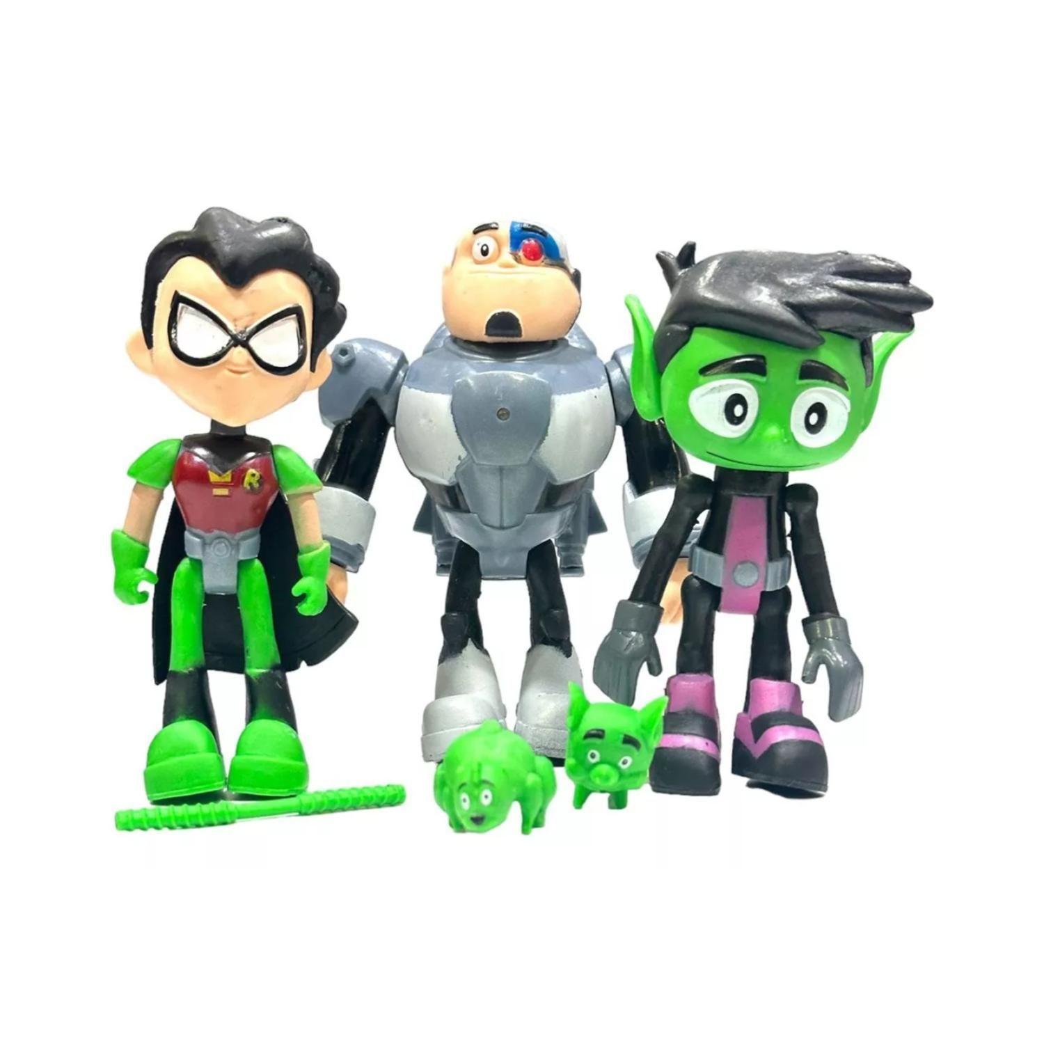 Juguete Figuras Jovenes Titanes 3 Piezas 14Cm Accesorios-0