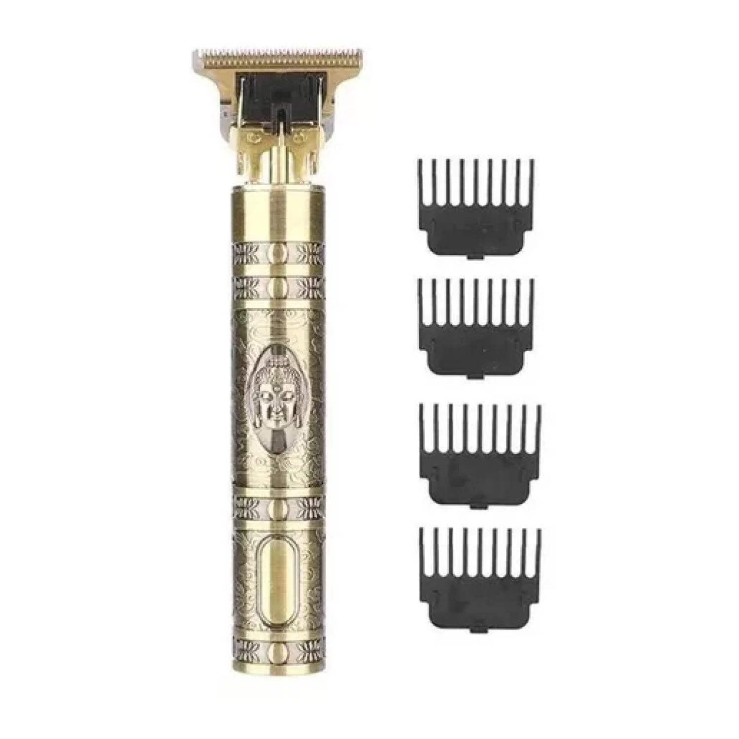 Maquina Perfiladora De Cabello Y Barba Recargable USB Dorada-1