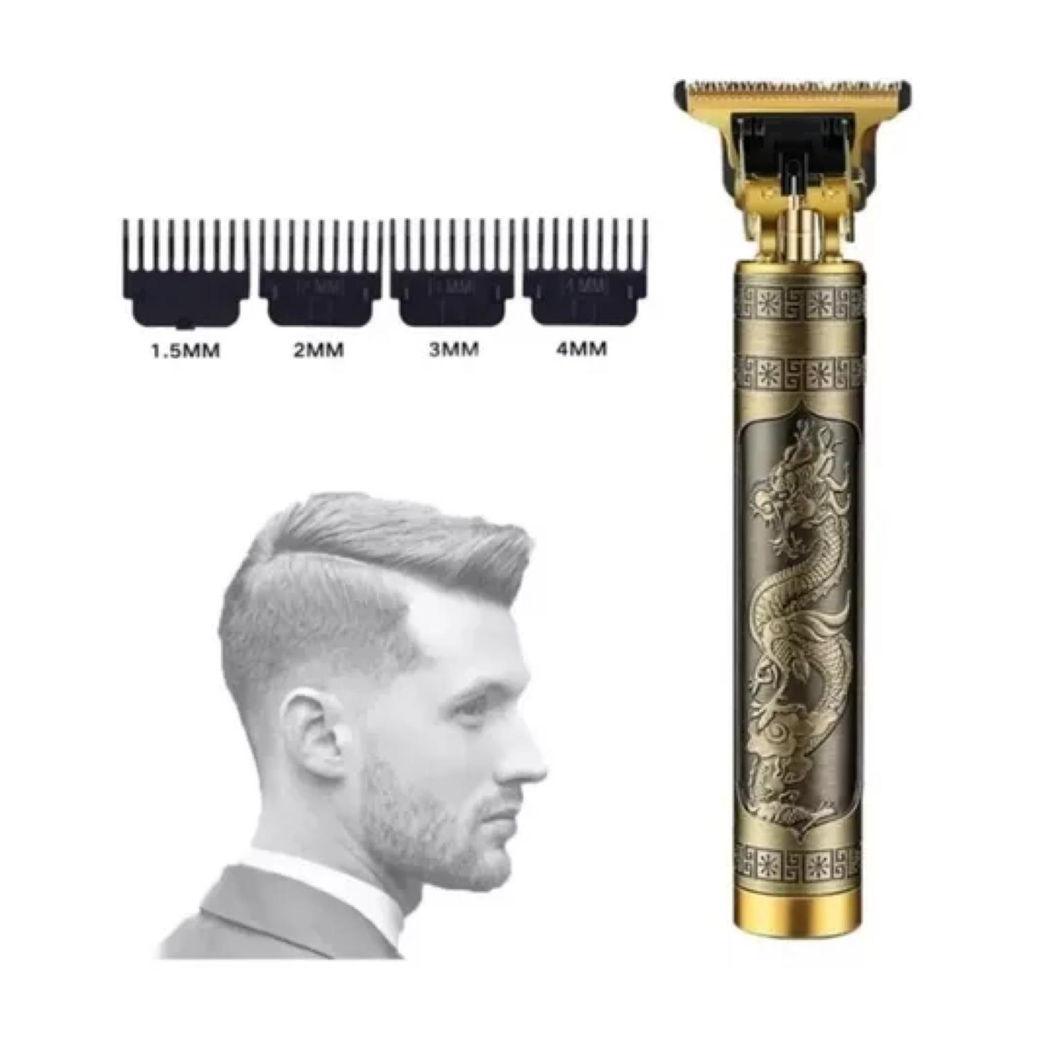 Maquina Perfiladora De Cabello Y Barba Recargable USB Dorada-2