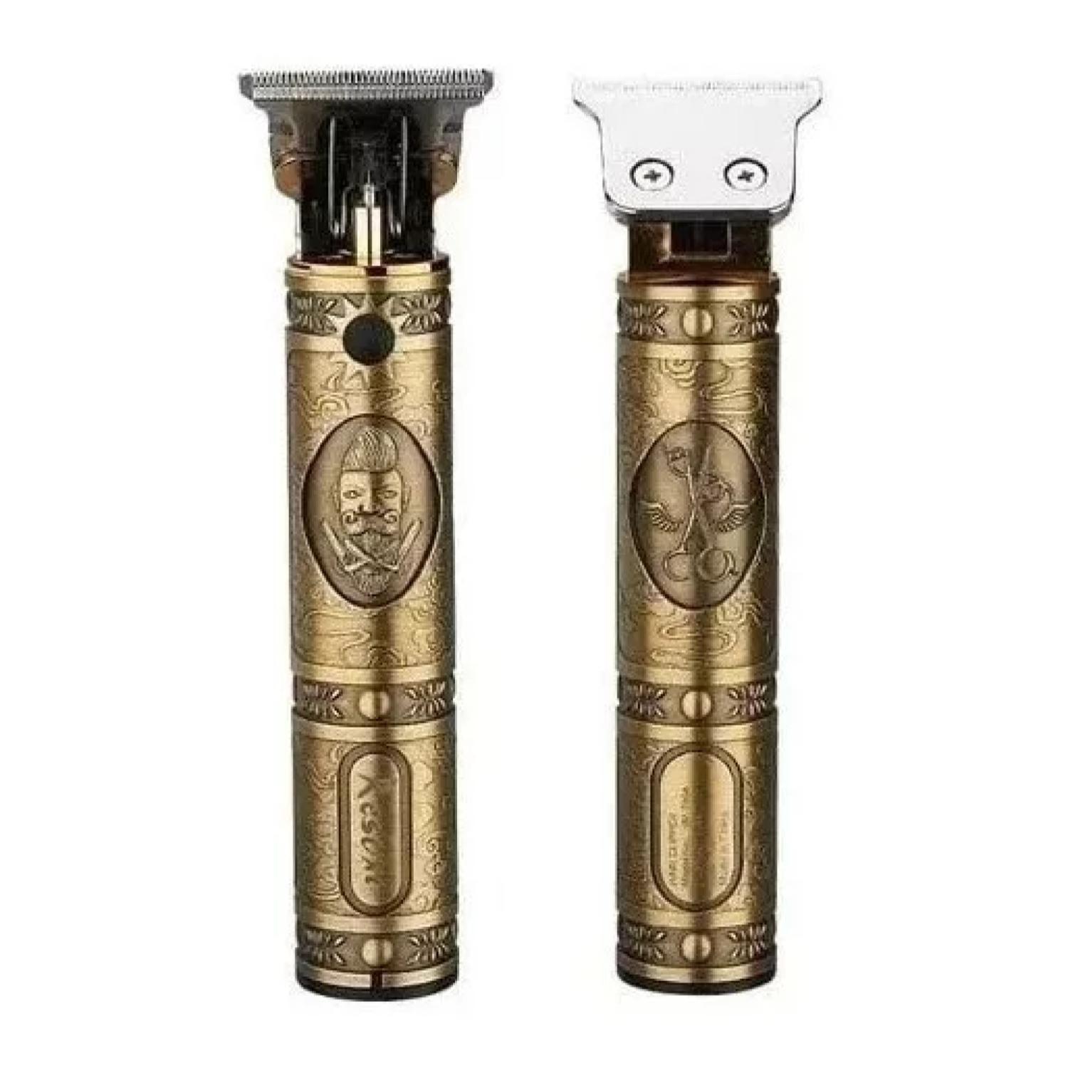 Maquina Perfiladora De Cabello Y Barba Recargable USB Dorada-3