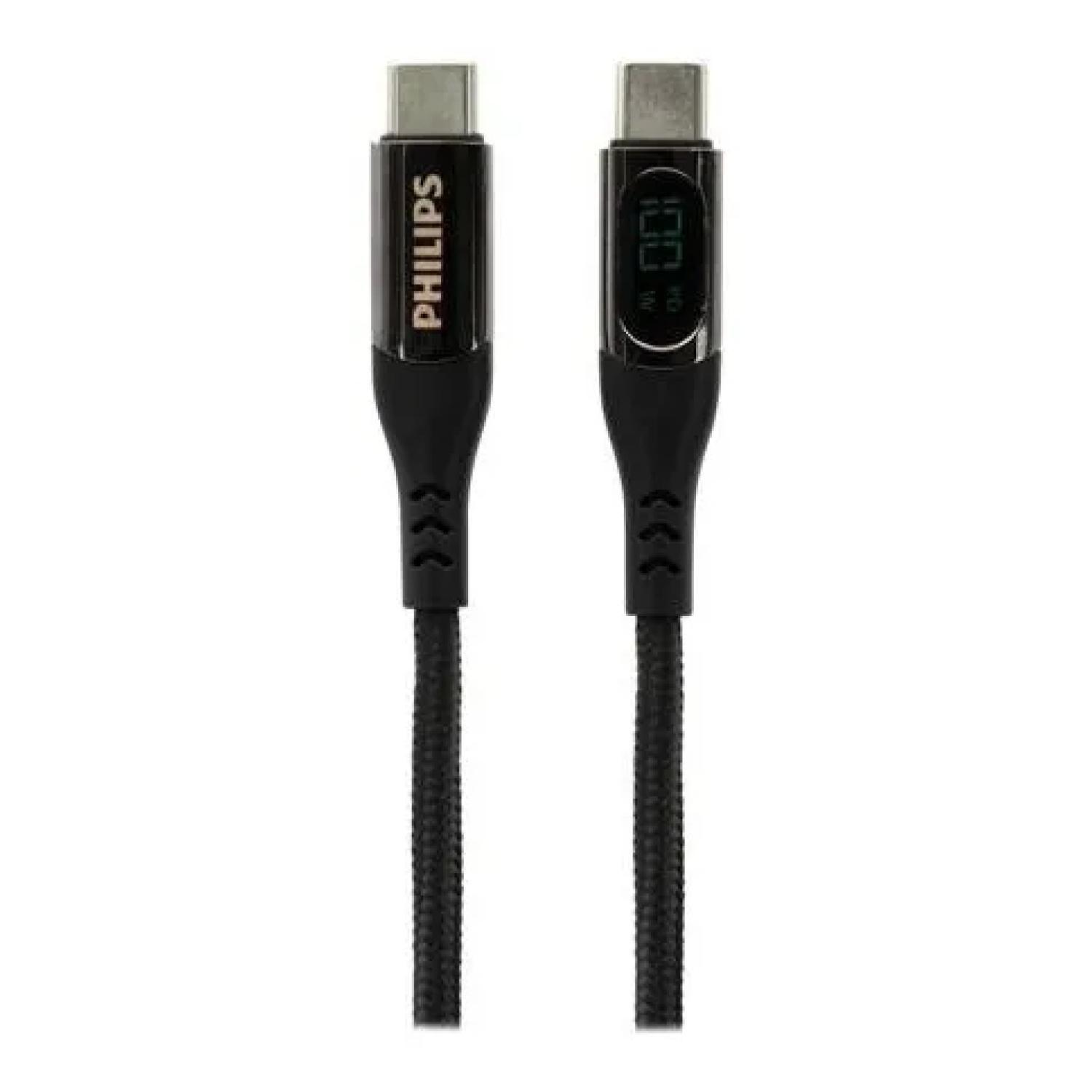 Cable USB C A USB C LED 120cm Negro DLPC9100B/71-1