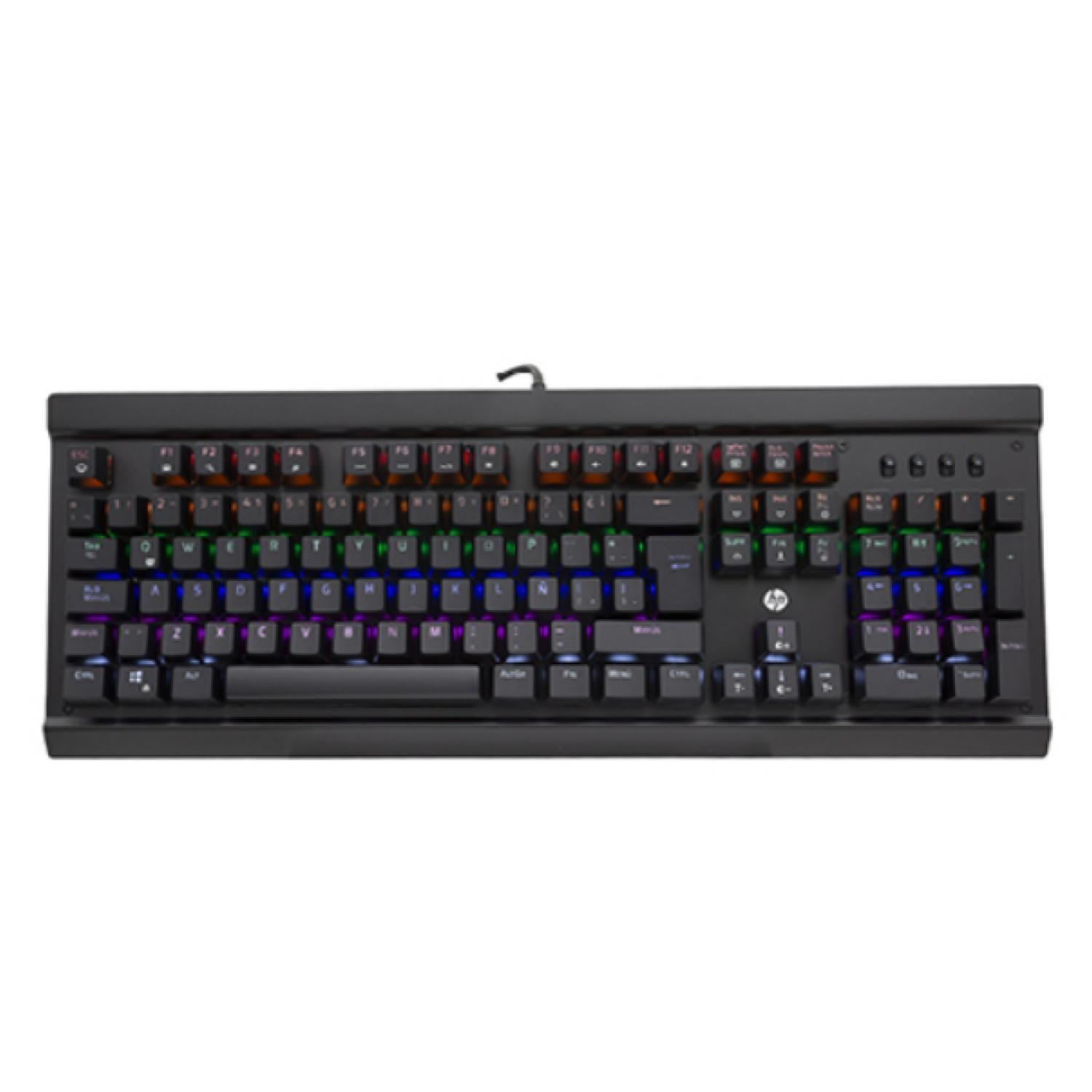 Teclado Gamer Mecanico USB RGB Negro GK500 HP-0