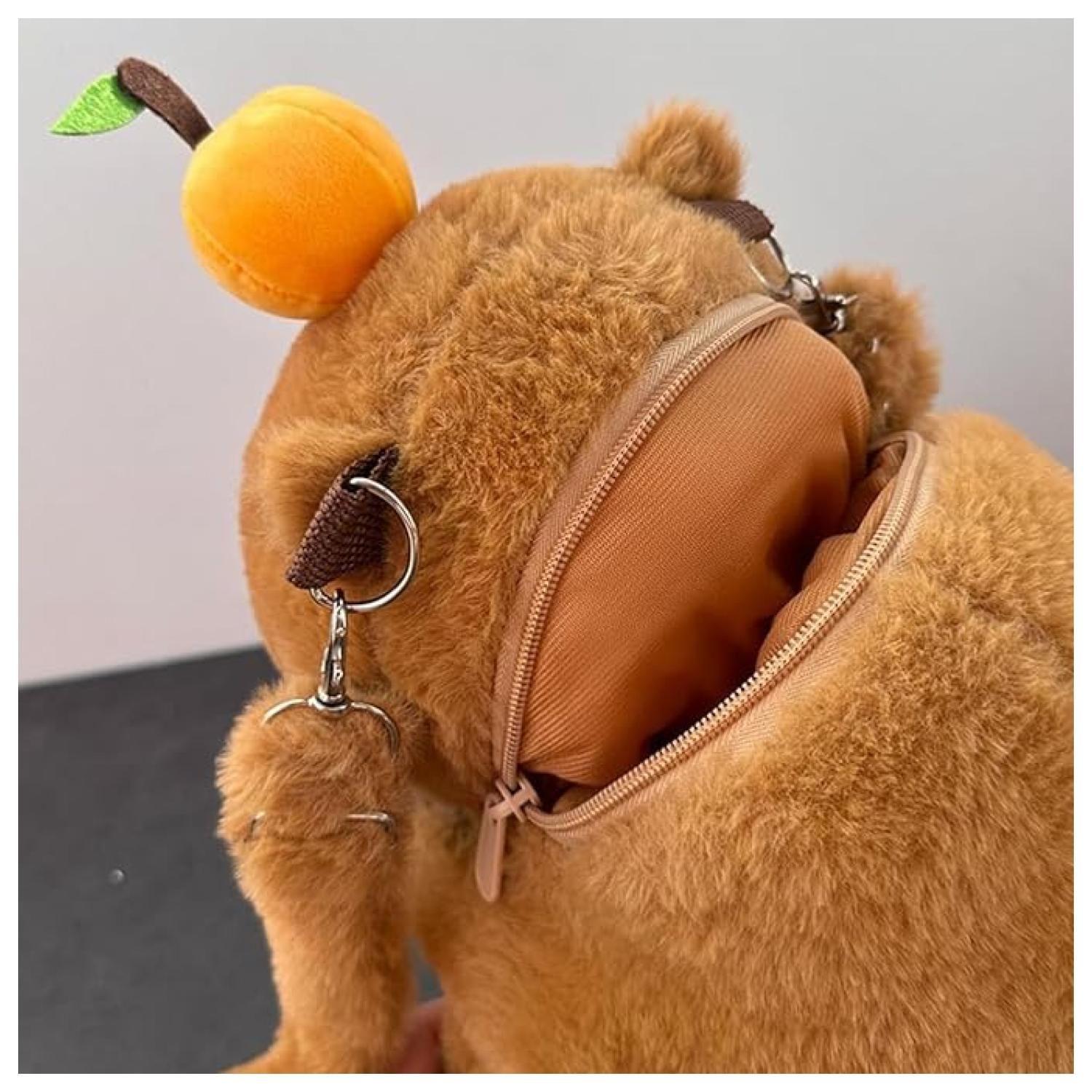 Mochila Bolso De Capibara 35cm Con Fruta Cute Infantil-4