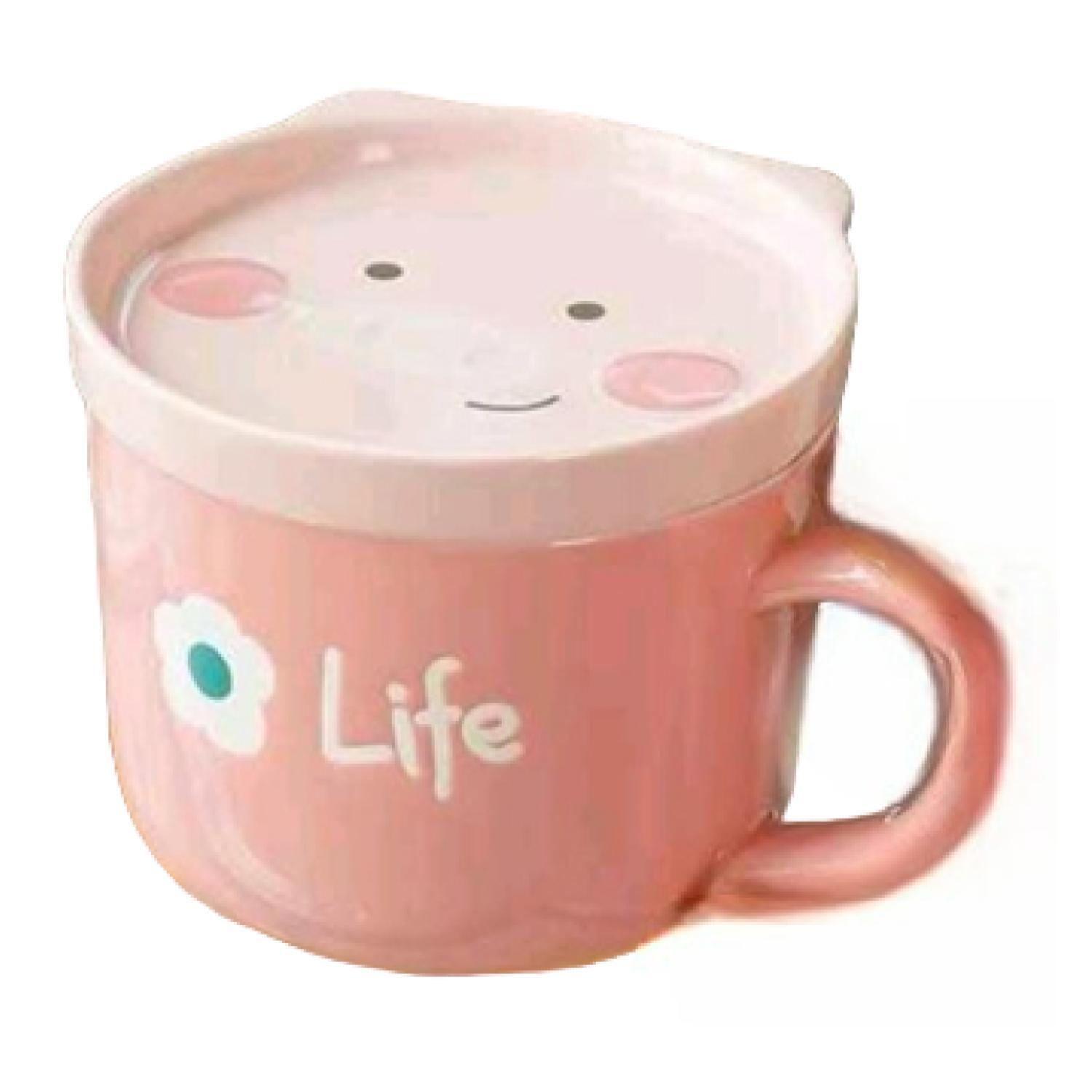 Tazon Taza Mas Plato De Ceramica Rosado-0