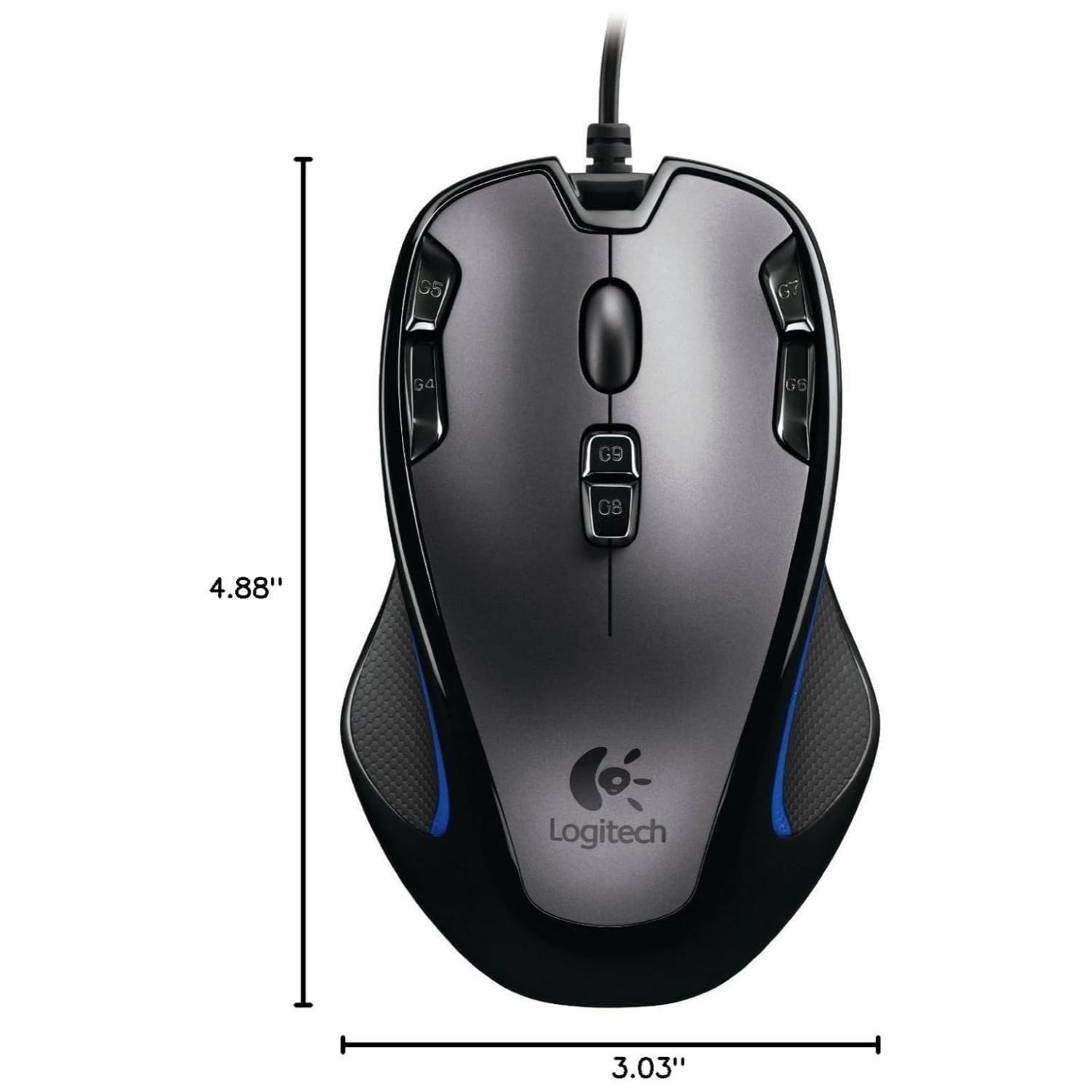Mouse Gamer 9 Botones Alambrico G300 Negro-5