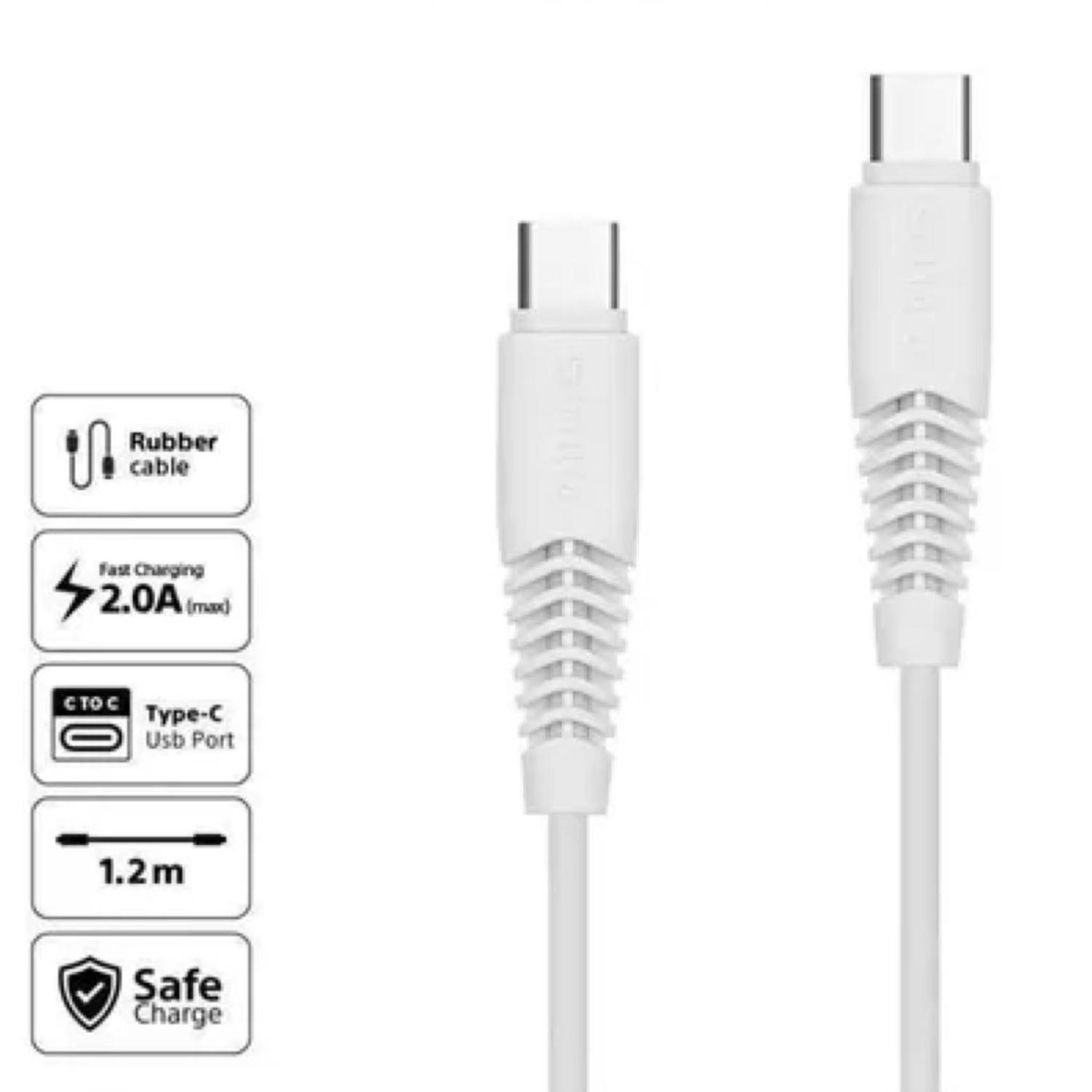 Cable De Carga Rapida USB C 60W Blanco DLC8701-2