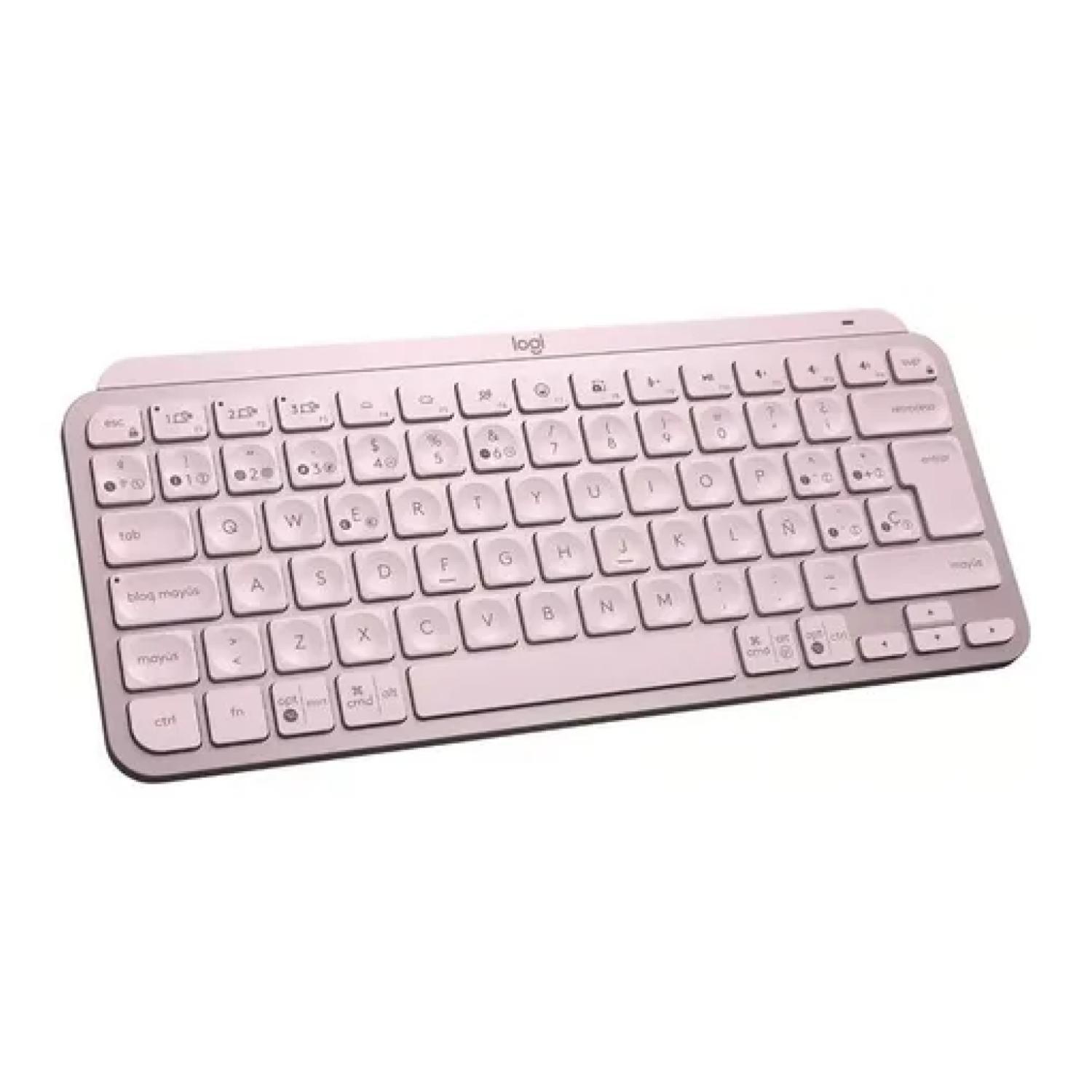 Mini Teclado Inalambrico Bluetooth Recargable Slim Rosado Mx Keys Mini-2