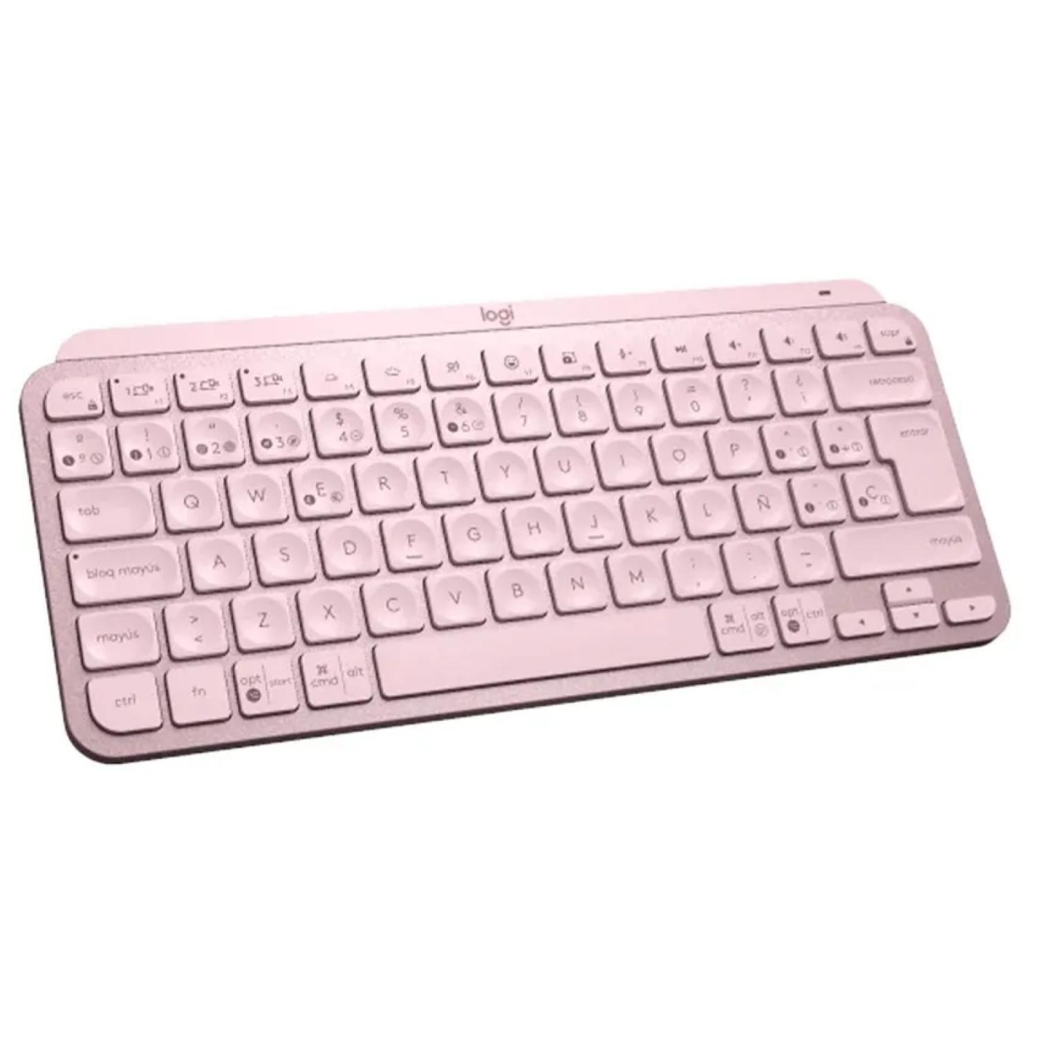 Mini Teclado Inalambrico Bluetooth Recargable Slim Rosado Mx Keys Mini-0