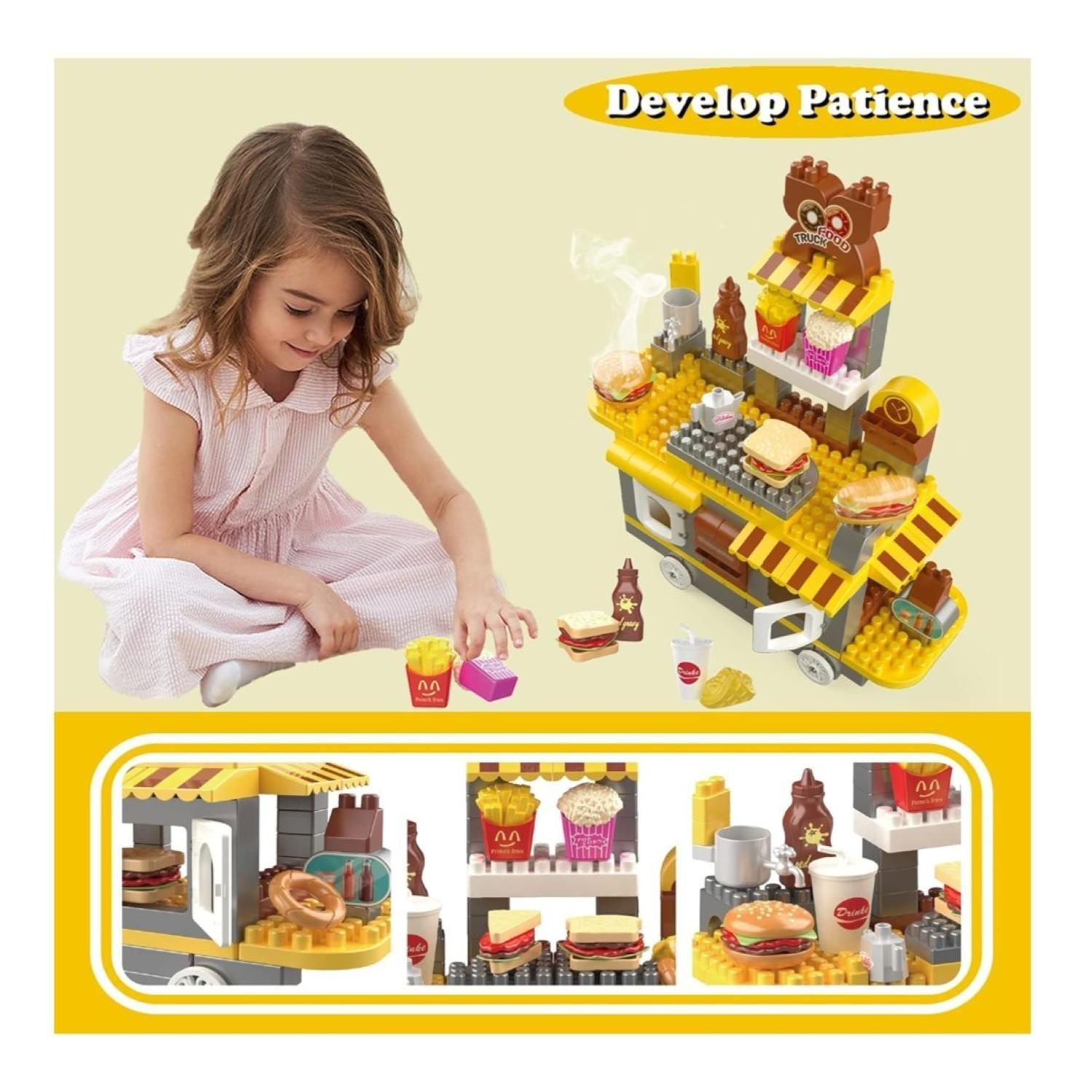 Juguete Carrito De Comidas En Bloques Y Figuras 117 Piezas-5
