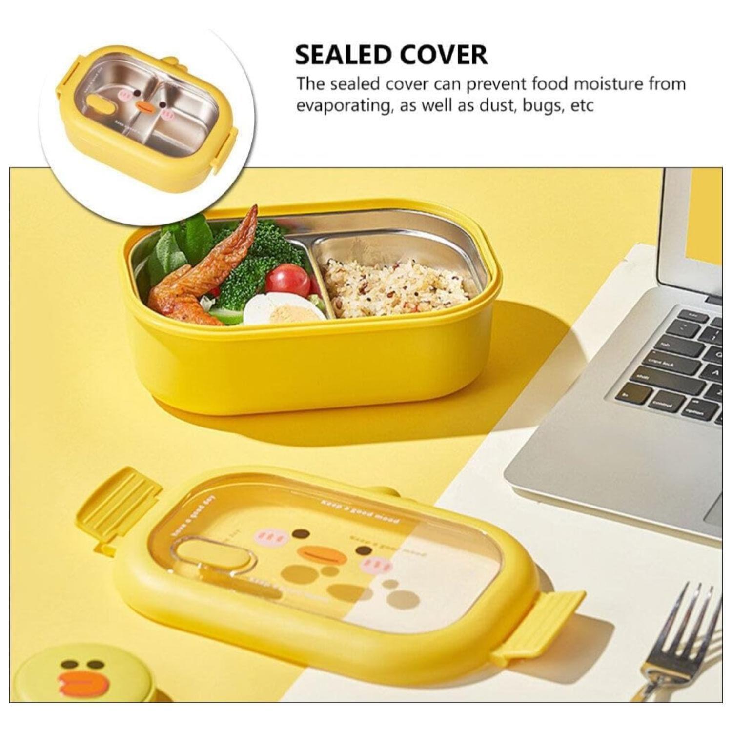 Lonchera Fiambrera Taper 22x14x8cm Patito Amarillo Kawaii-1