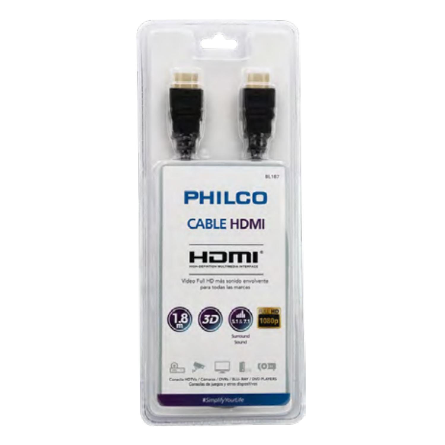 Cable HDMI 1800cm 4K Negro Full AD BL187 Philco-3