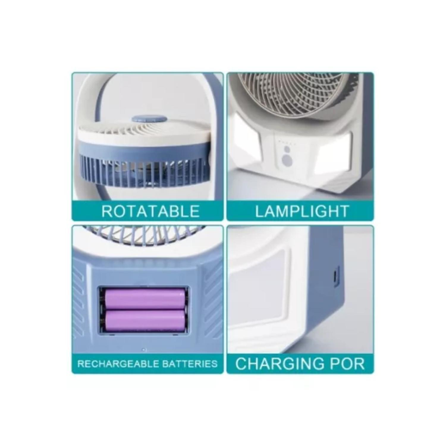 Ventilador De Mesa Recargable Luz LED 32x23cm ST-4063-1