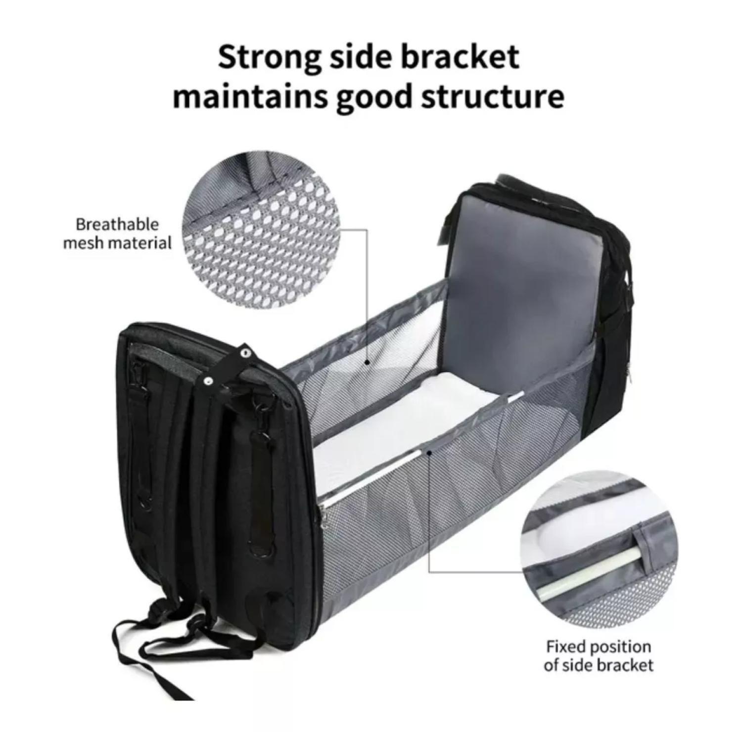 Pañalera 3 En 1 Mochila Cuna 25x40cm Mudador Portatil Bebes-3