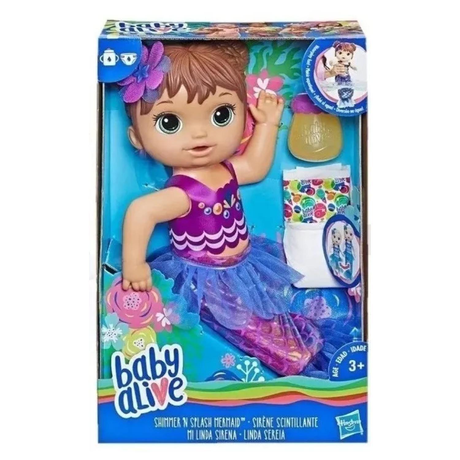 Juguete Muñeca Sirena Castaña Infantil Baby Alive-0