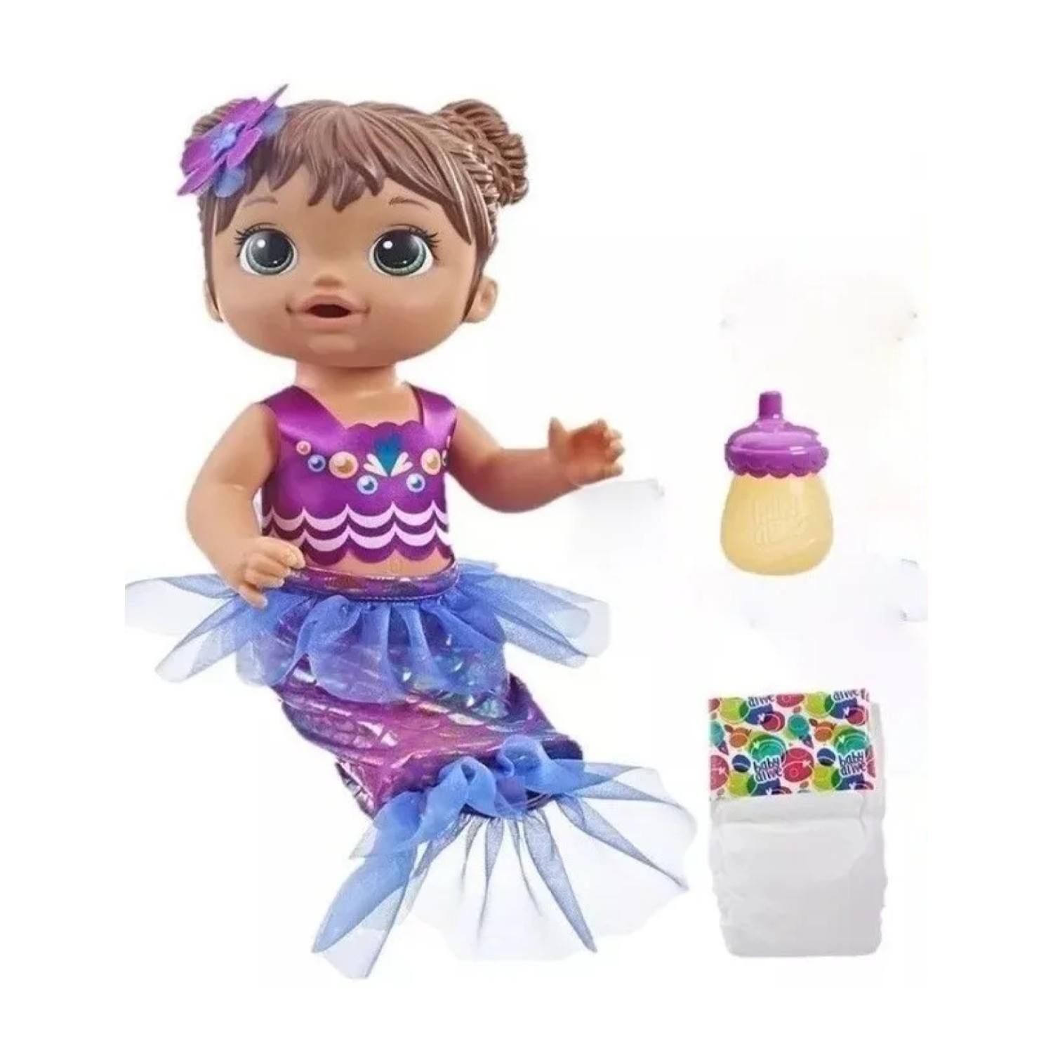 Juguete Muñeca Sirena Castaña Infantil Baby Alive-1