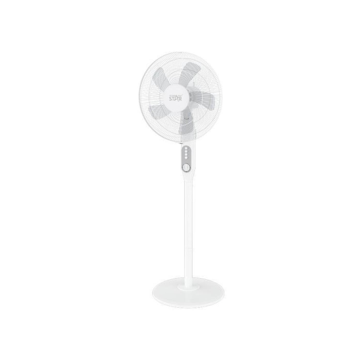 Ventilador De Pie 16" 5 Aspas 3 Vel Blanco ST-4055-0