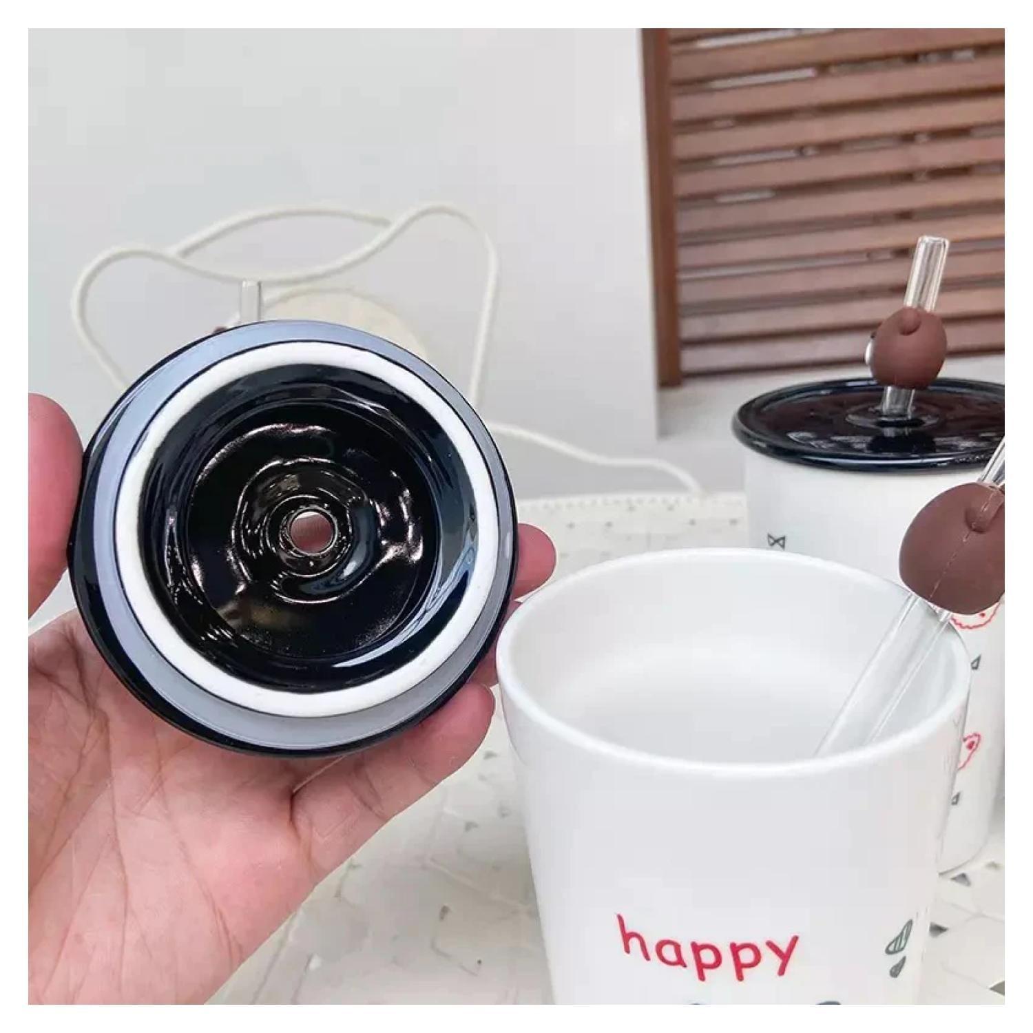 Tazon Taza 400ml Bombilla Ceramica Diseño Ositos-3