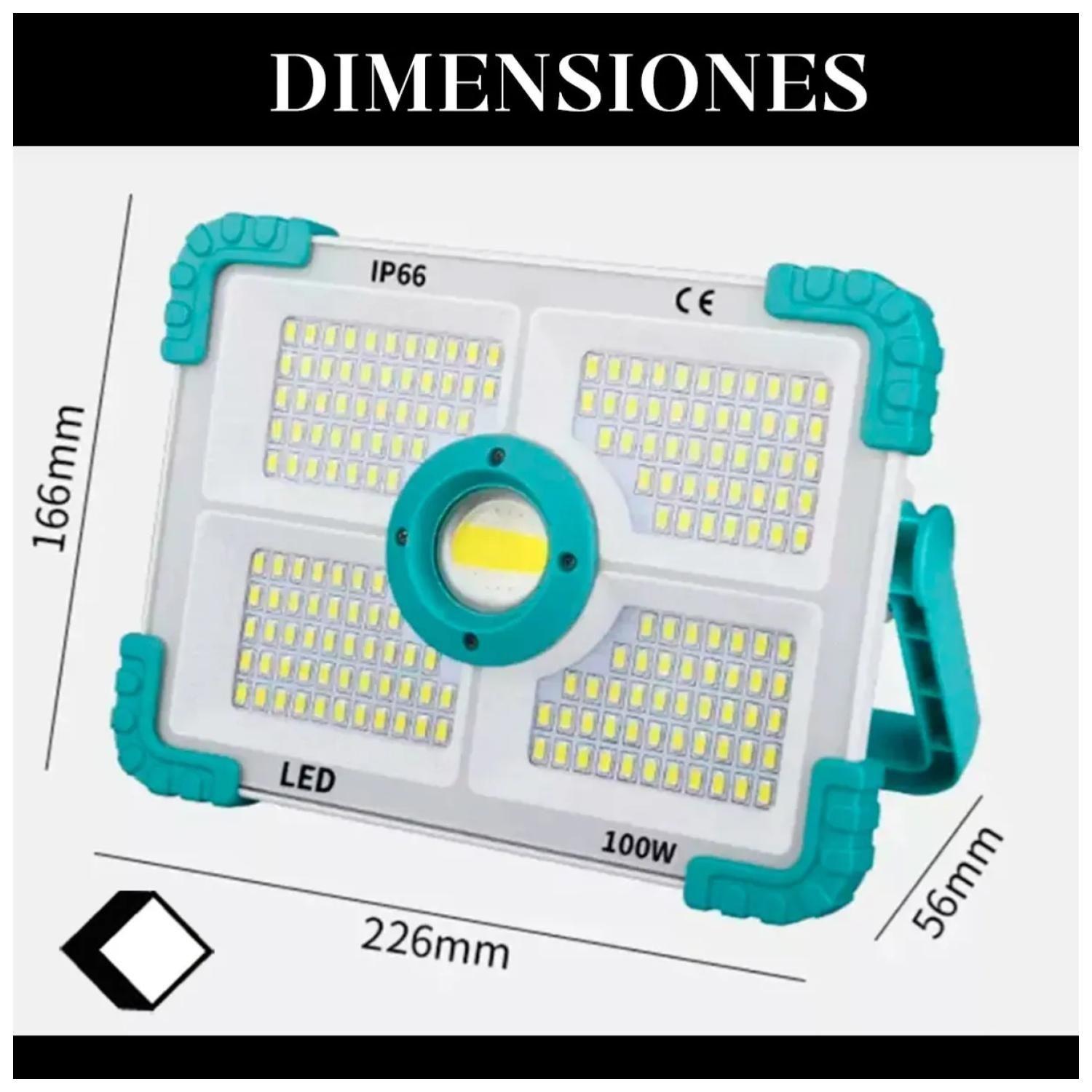 Foco Reflector Linterna Solar Portatil 100W 188LED IP66-2