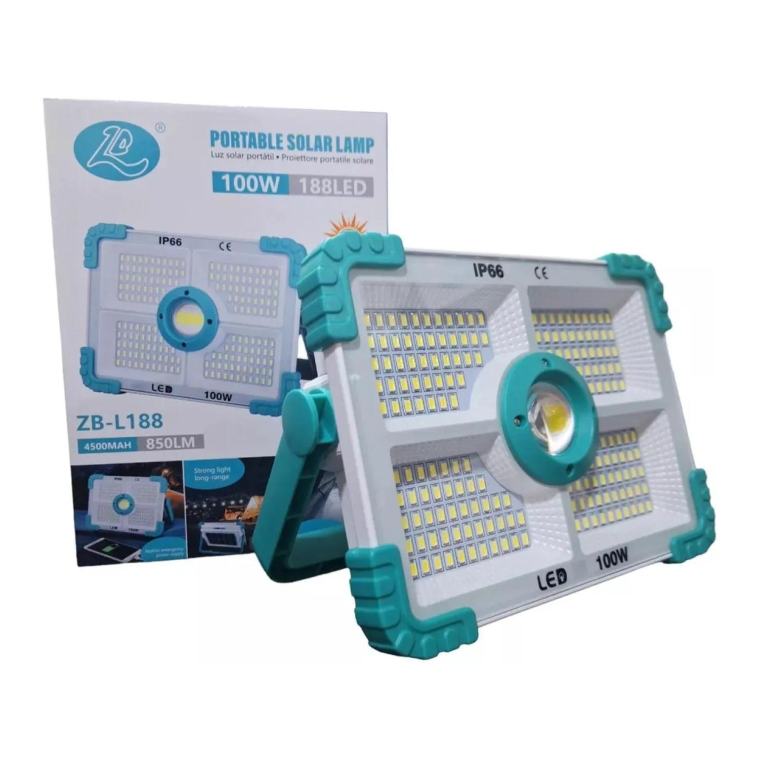 Foco Reflector Linterna Solar Portatil 100W 188LED IP66-3
