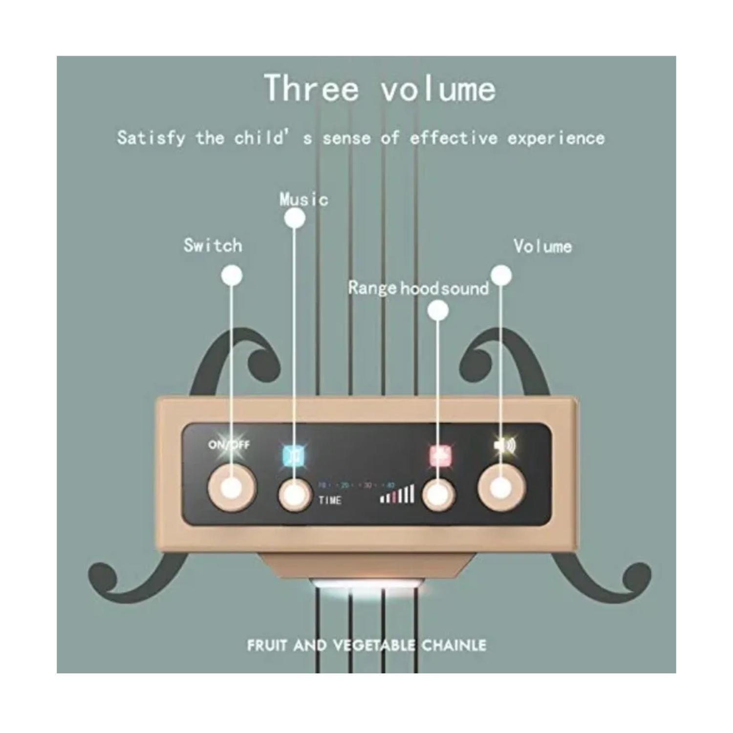 Juguete Set Cocina 43 Piezas Luz Sonido Gris Infantil 72Cm-3