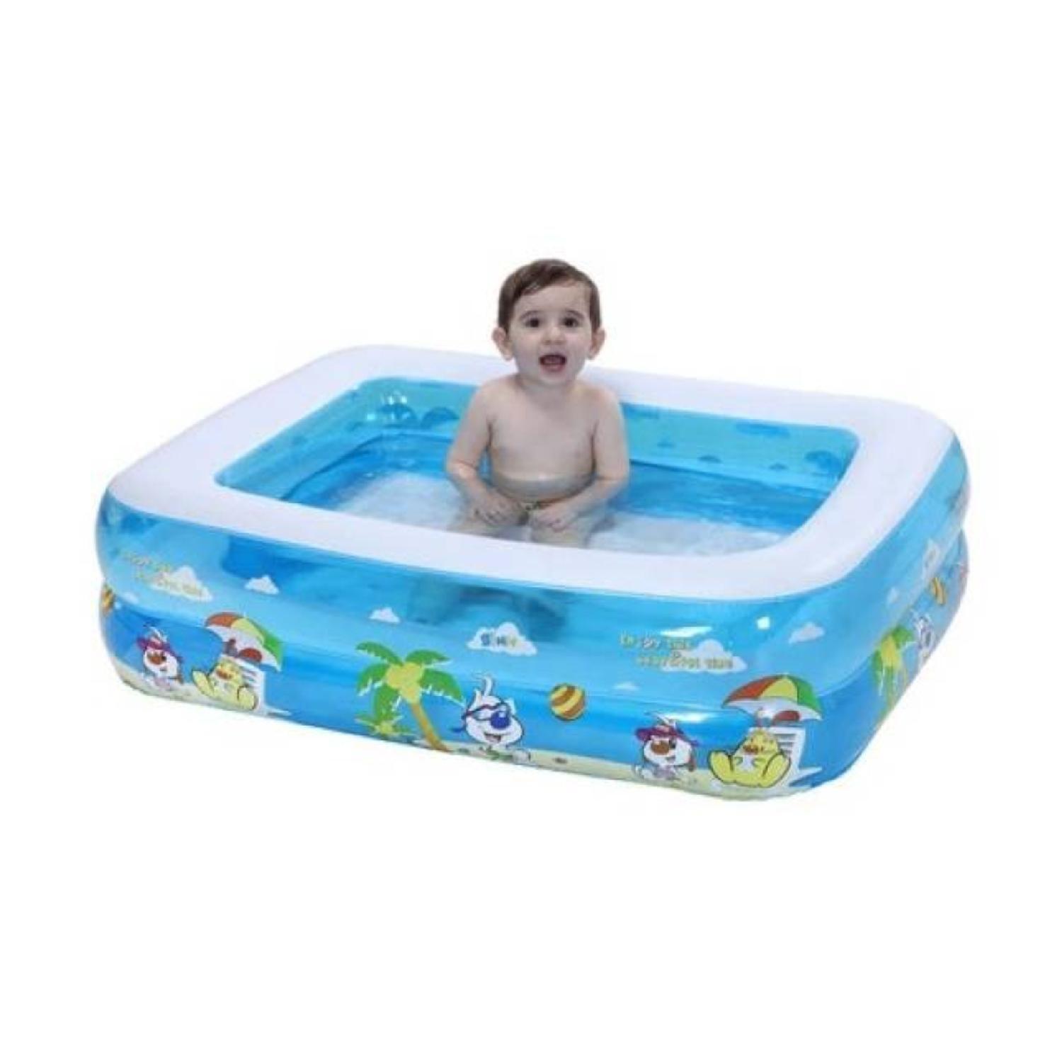 Piscina Inflable Rectangular 120x90x35cm Infantil Celeste-1