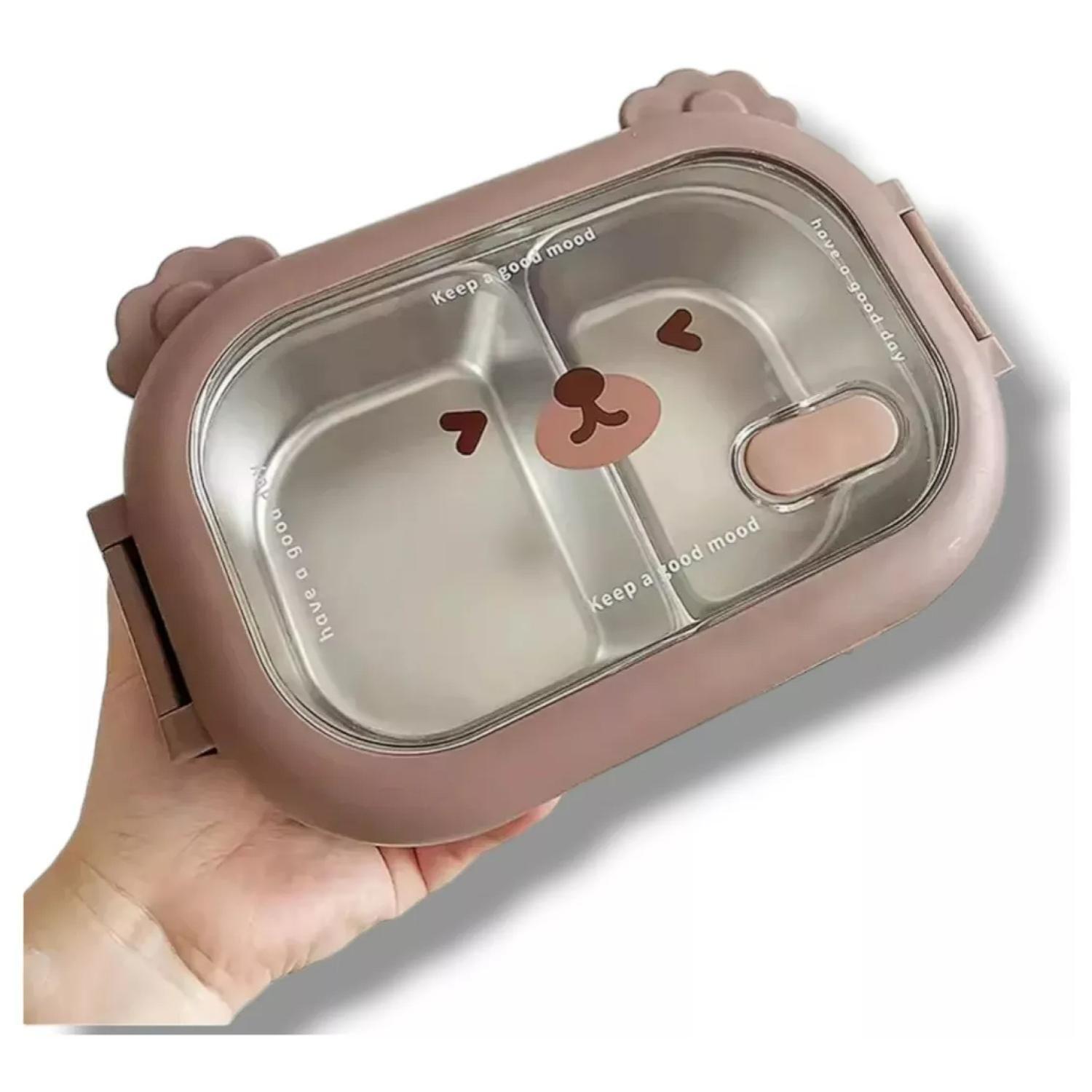 Lonchera Fiambrera Taper 22x14x8cm Oso Cafe Kawaii-0