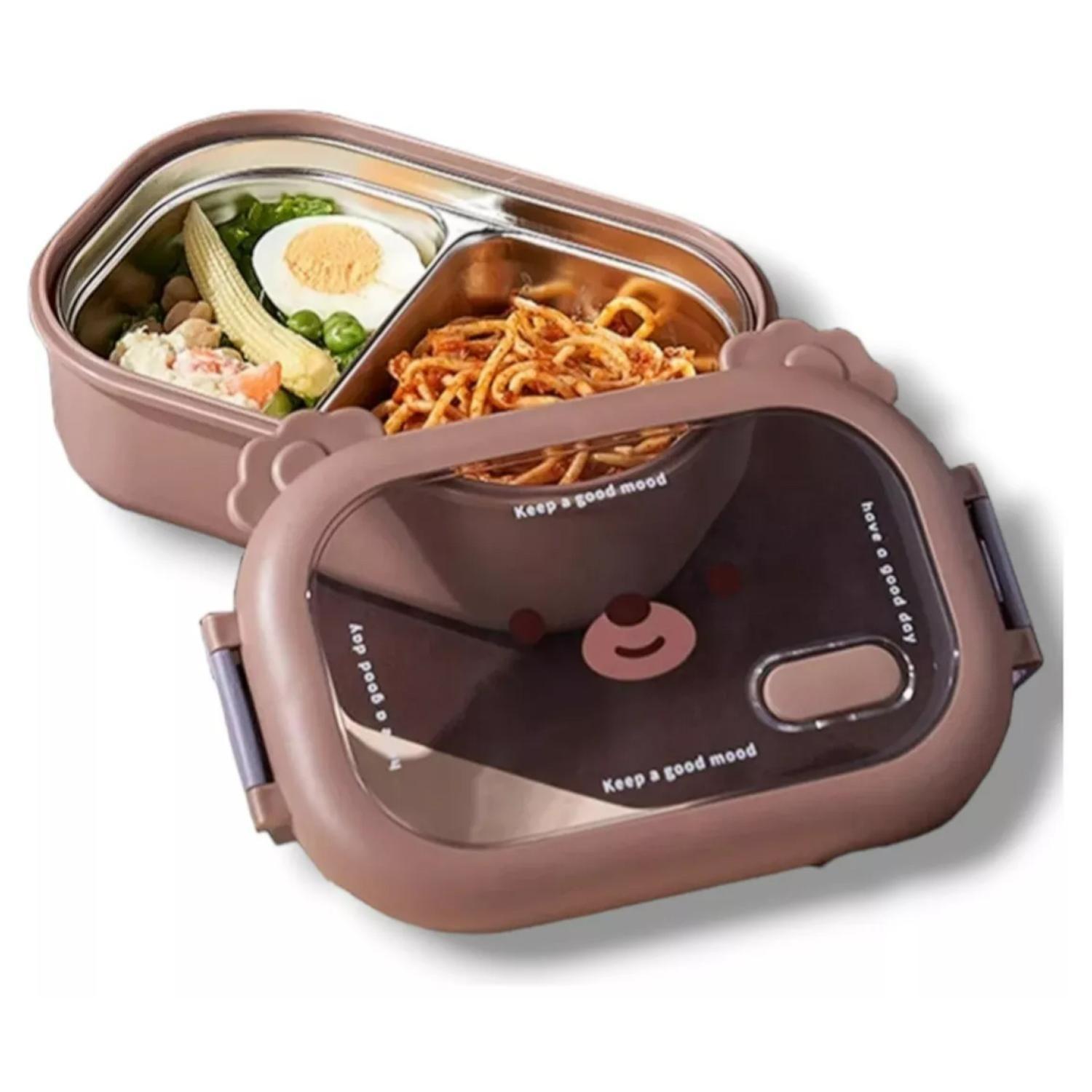 Lonchera Fiambrera Taper 22x14x8cm Oso Cafe Kawaii-2