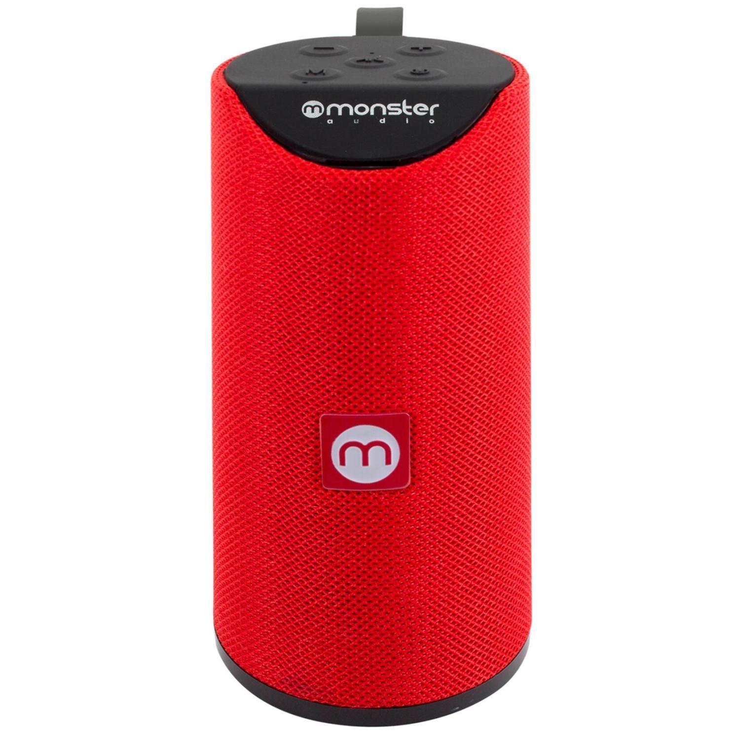 Parlante Inalambrico Bluetooth TWS AUX Micro SD Rojo Monster-0