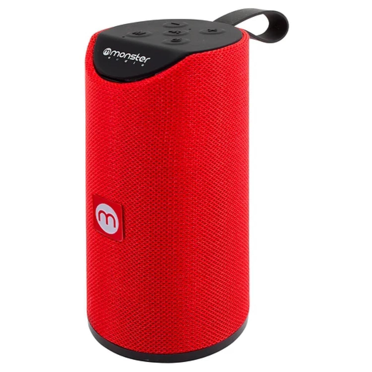 Parlante Inalambrico Bluetooth TWS AUX Micro SD Rojo Monster-1