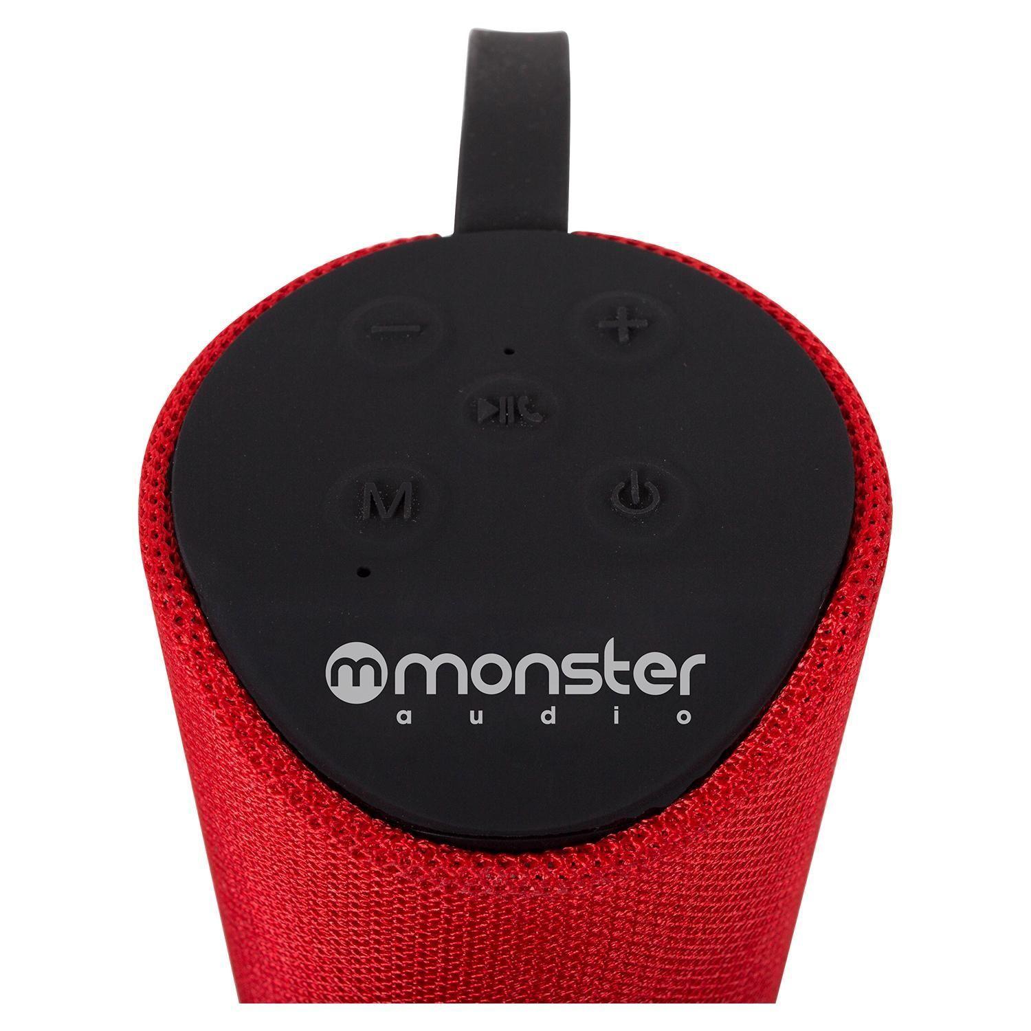 Parlante Inalambrico Bluetooth TWS AUX Micro SD Rojo Monster-2
