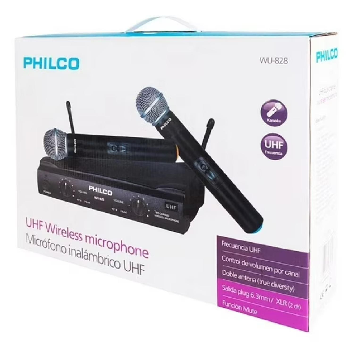 Pack 2 Microfonos Inalambricos UHF 2 Canales WU828-0