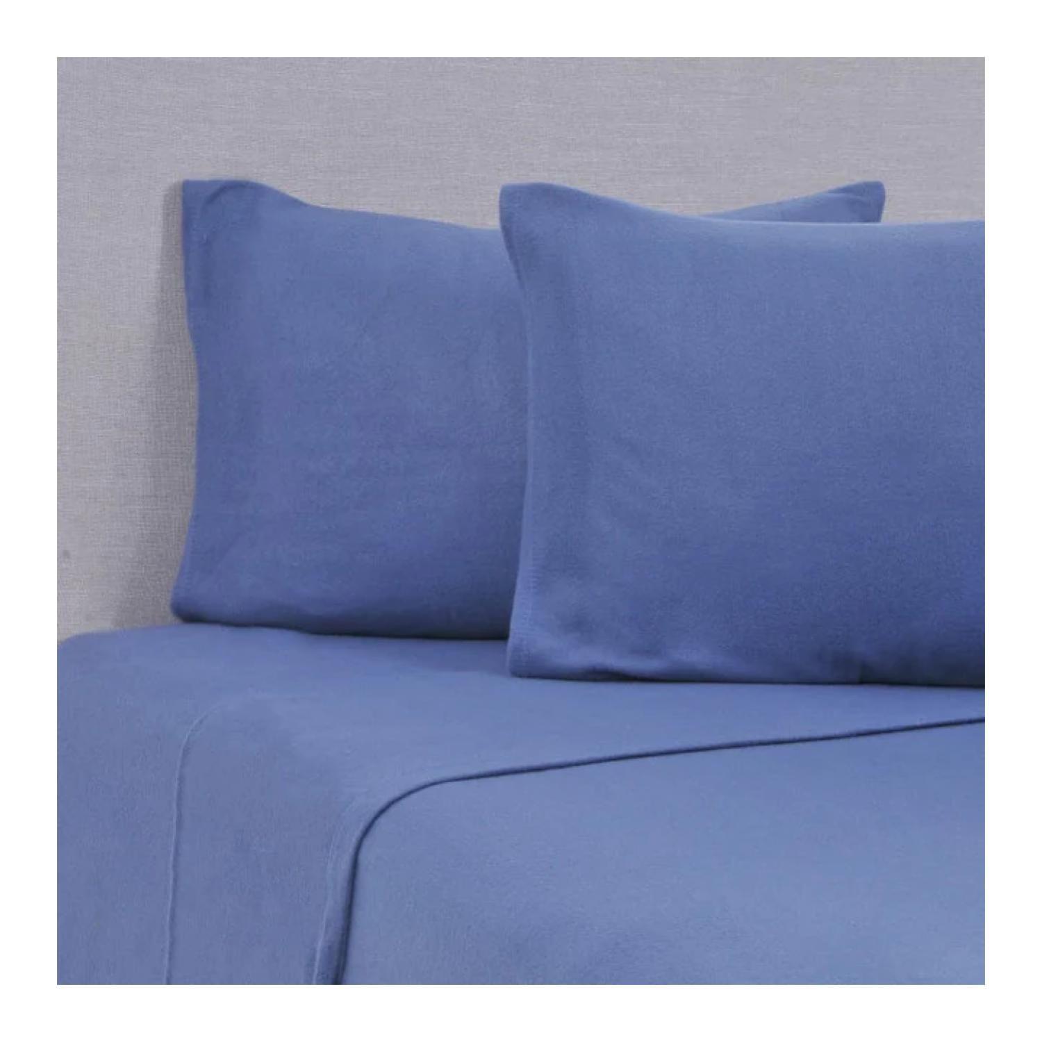 Juego De Sabanas De Polar 2 Plazas 240x210cm Azul Mashini-1