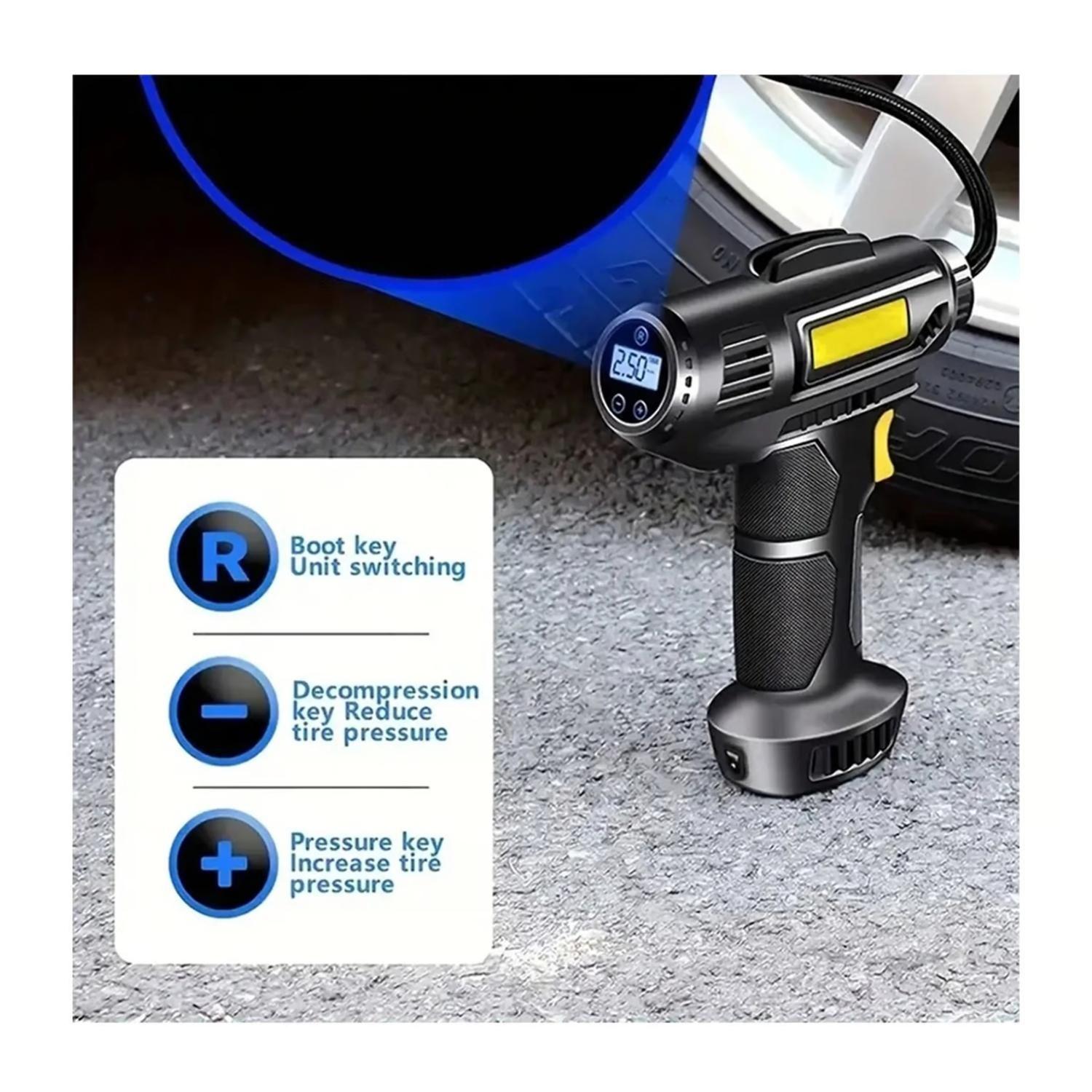 Compresor Inflador De Llantas 150PSI 12V Negro-5