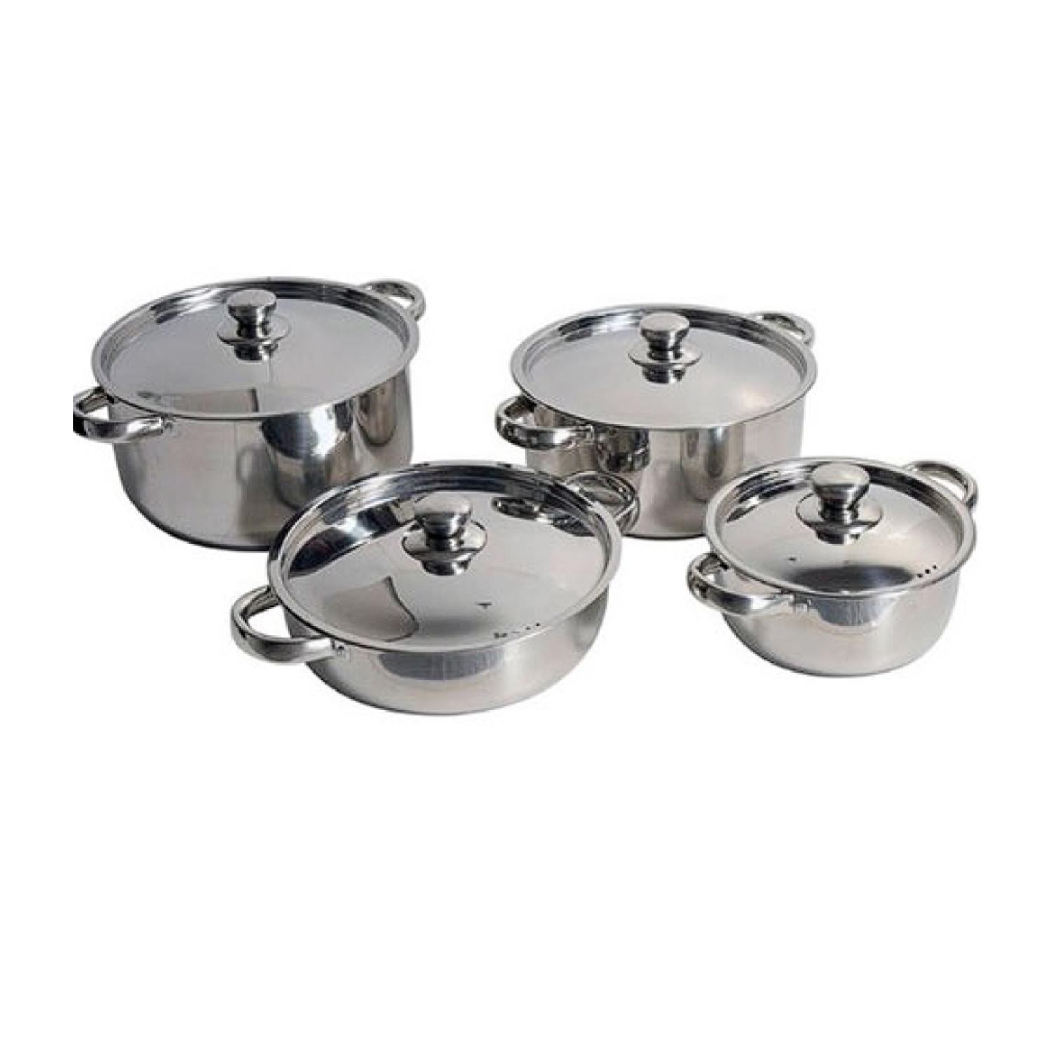 Set De Ollas Bateria De Cocina 8 Piezas Inoxidables Malaga-2