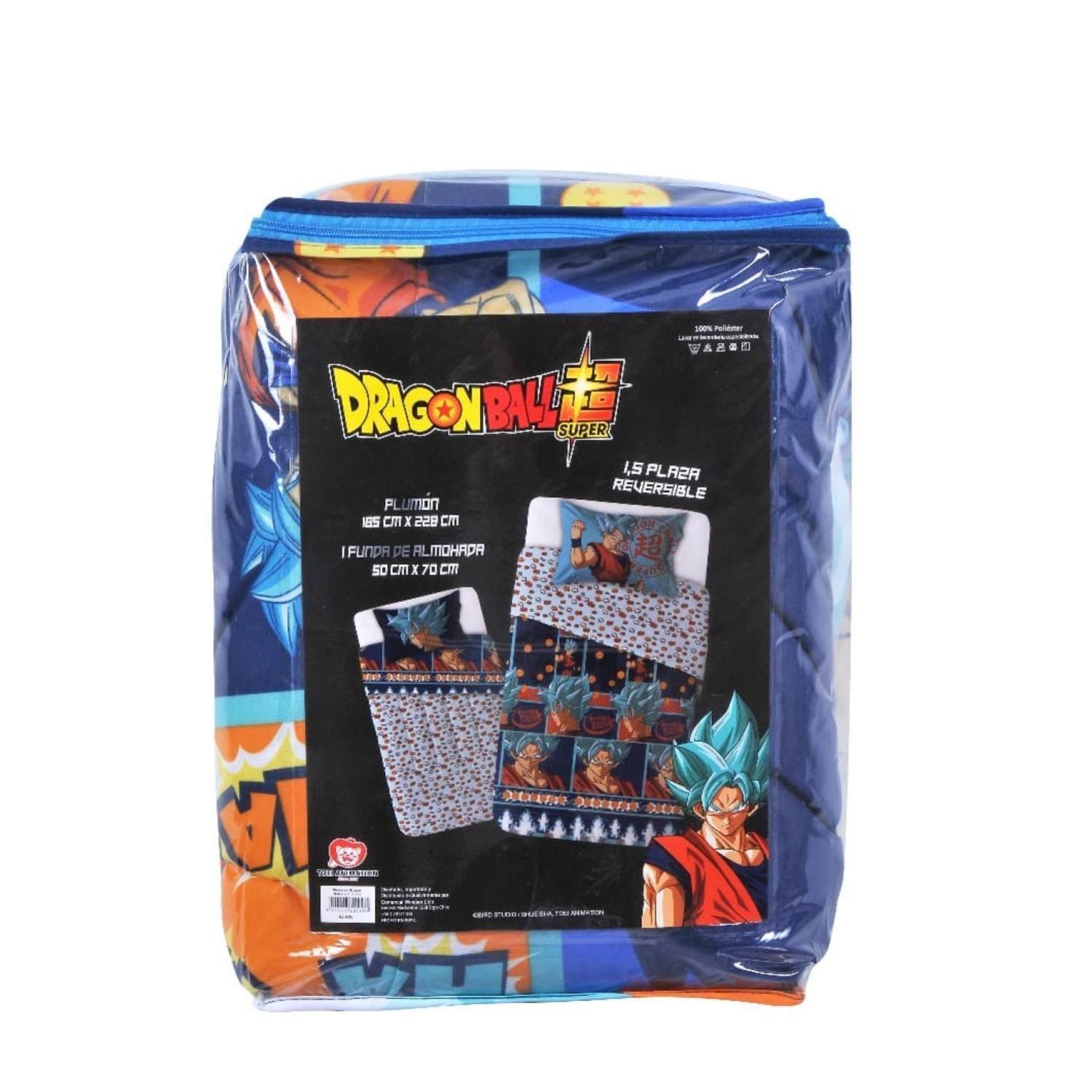 Plumon 1.5 Plazas Microfibra Infantil Azul Dragon Ball-0