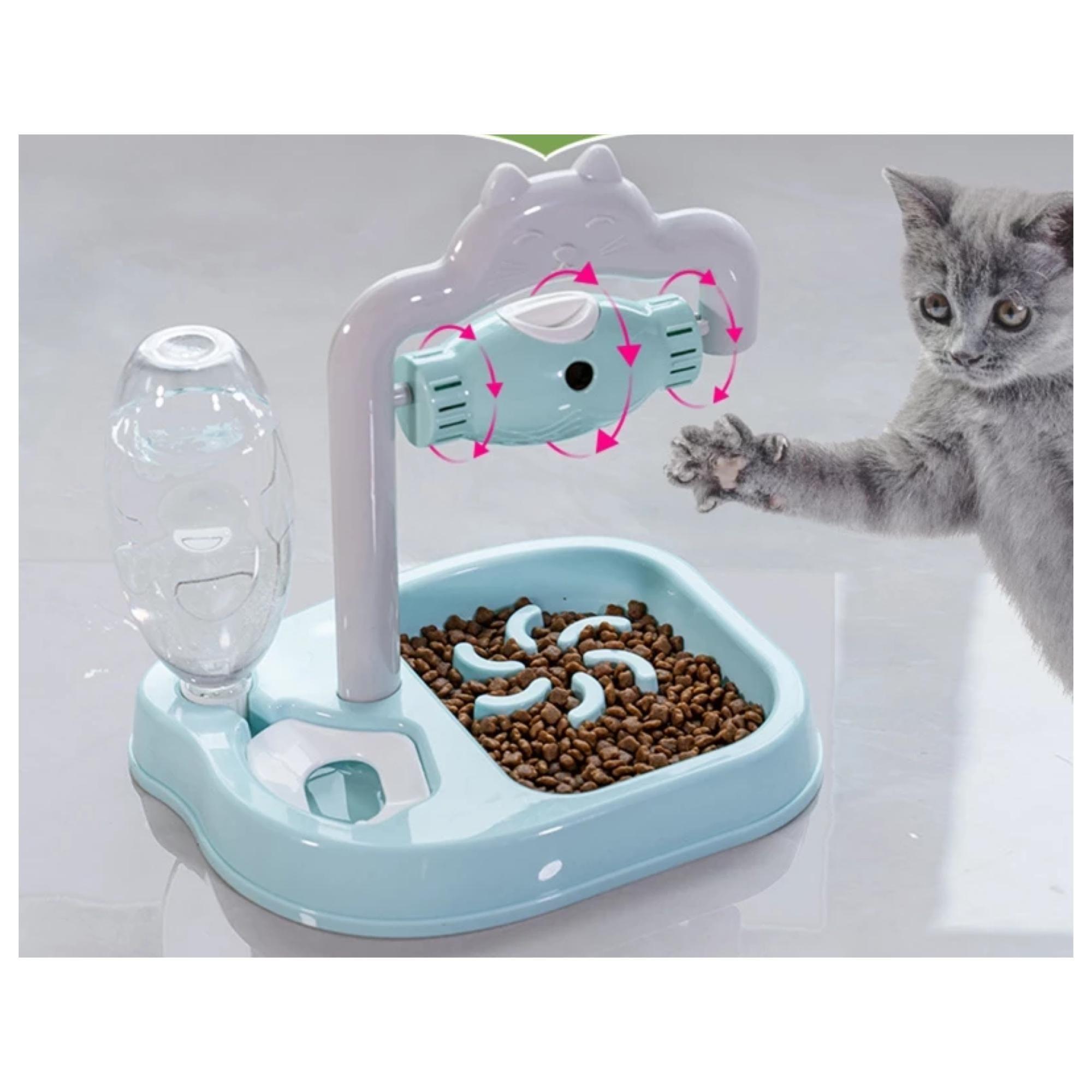 Plato Taza Para Alimentos Con Bebedero Para Mascotas-3