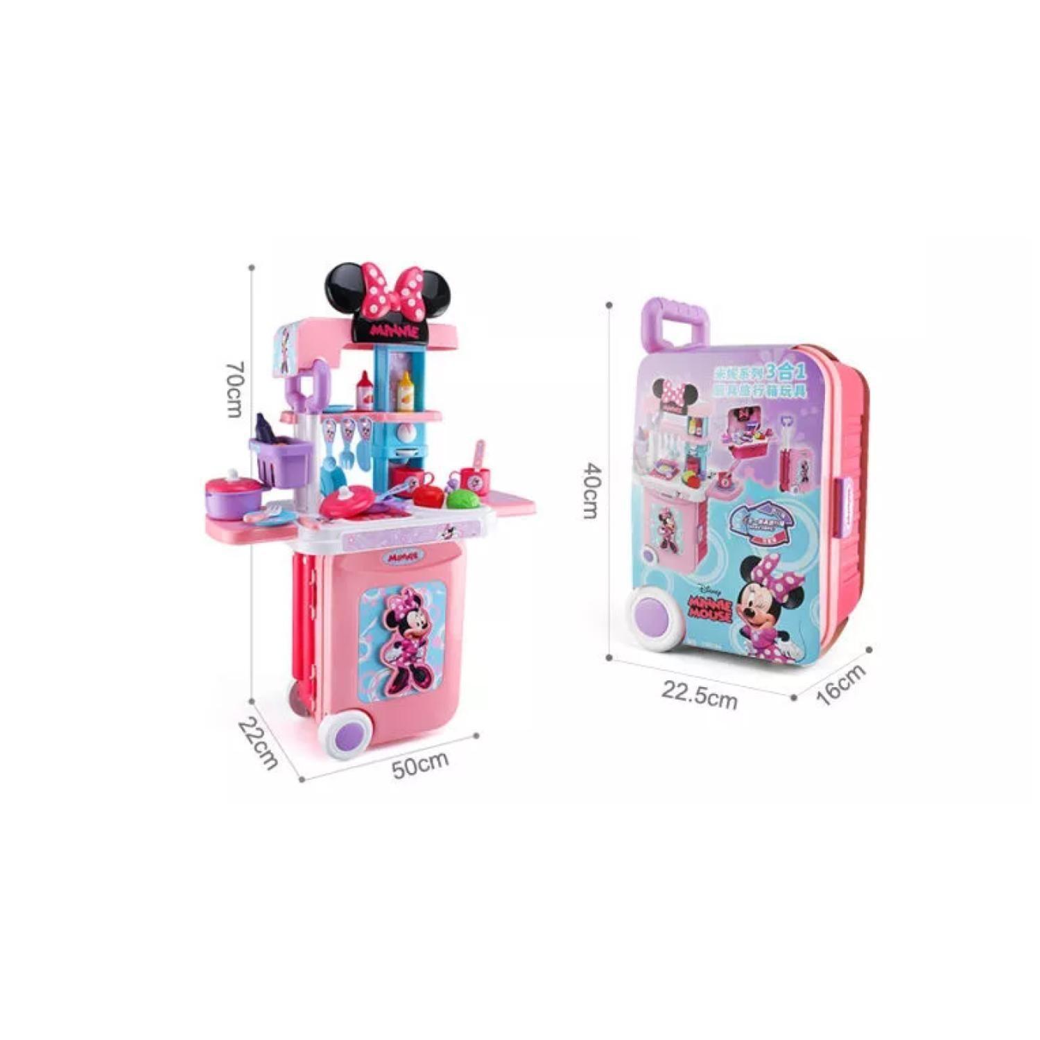 Juguete Set Maleta Cocina 23 Piezas 3 En 1 Rosada Minnie Mouse-4