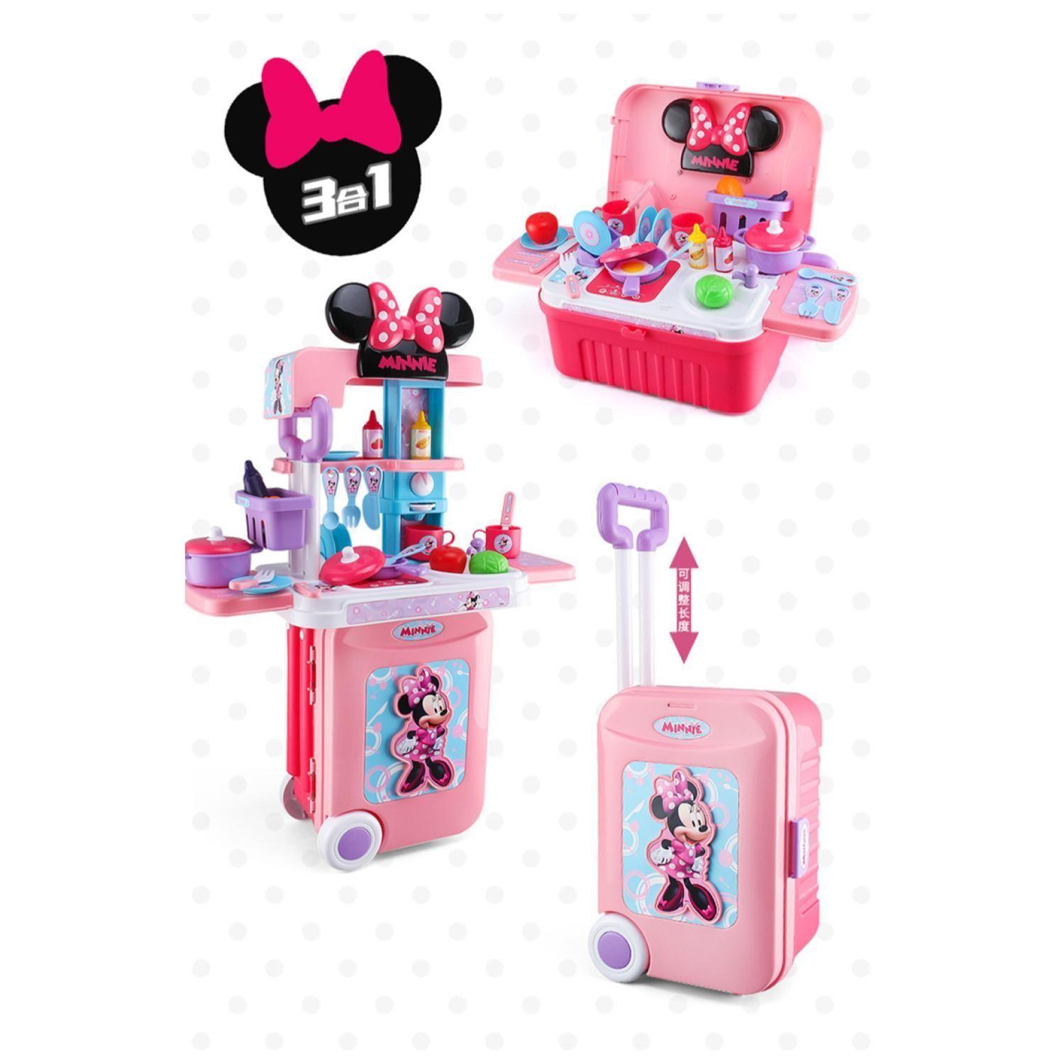 Juguete Set Maleta Cocina 23 Piezas 3 En 1 Rosada Minnie Mouse-1