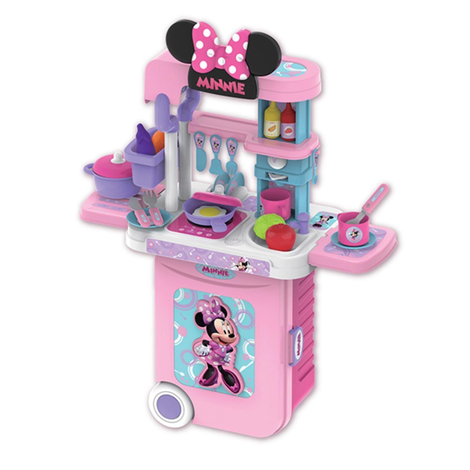Juguete Set Maleta Cocina 23 Piezas 3 En 1 Rosada Minnie Mouse-0